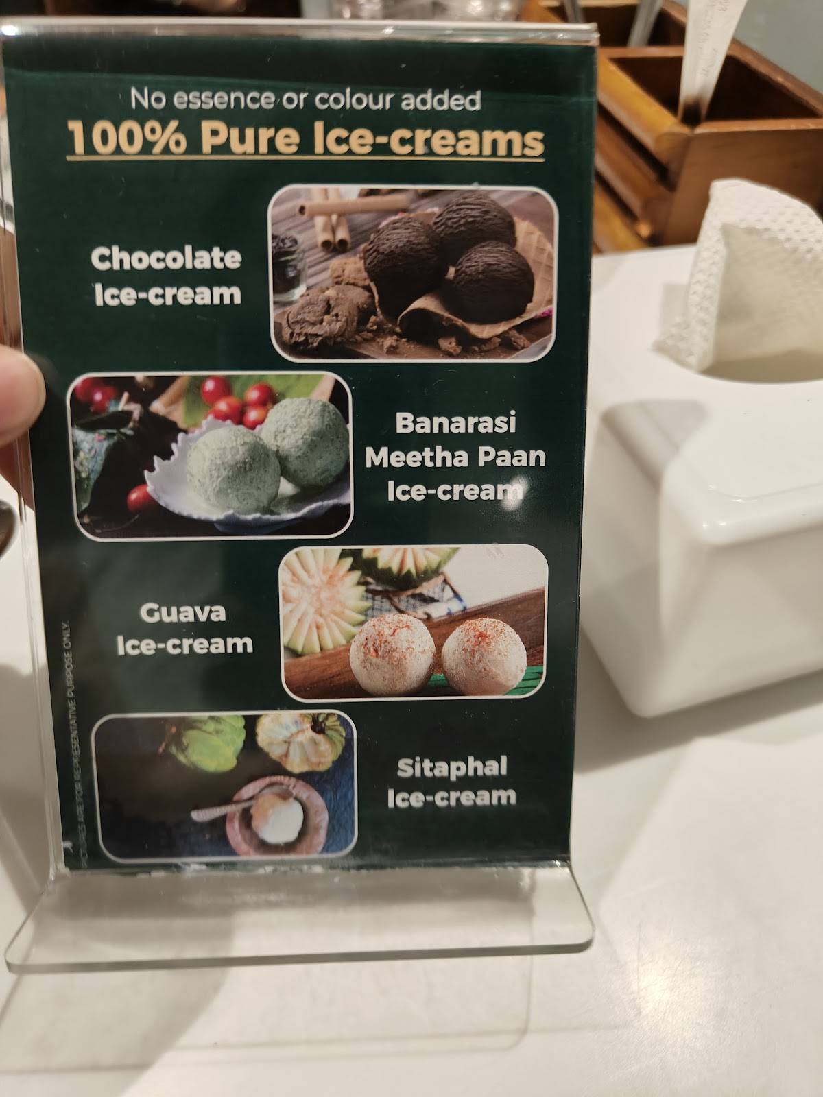 K Bhagat Tarachand, Indore menu