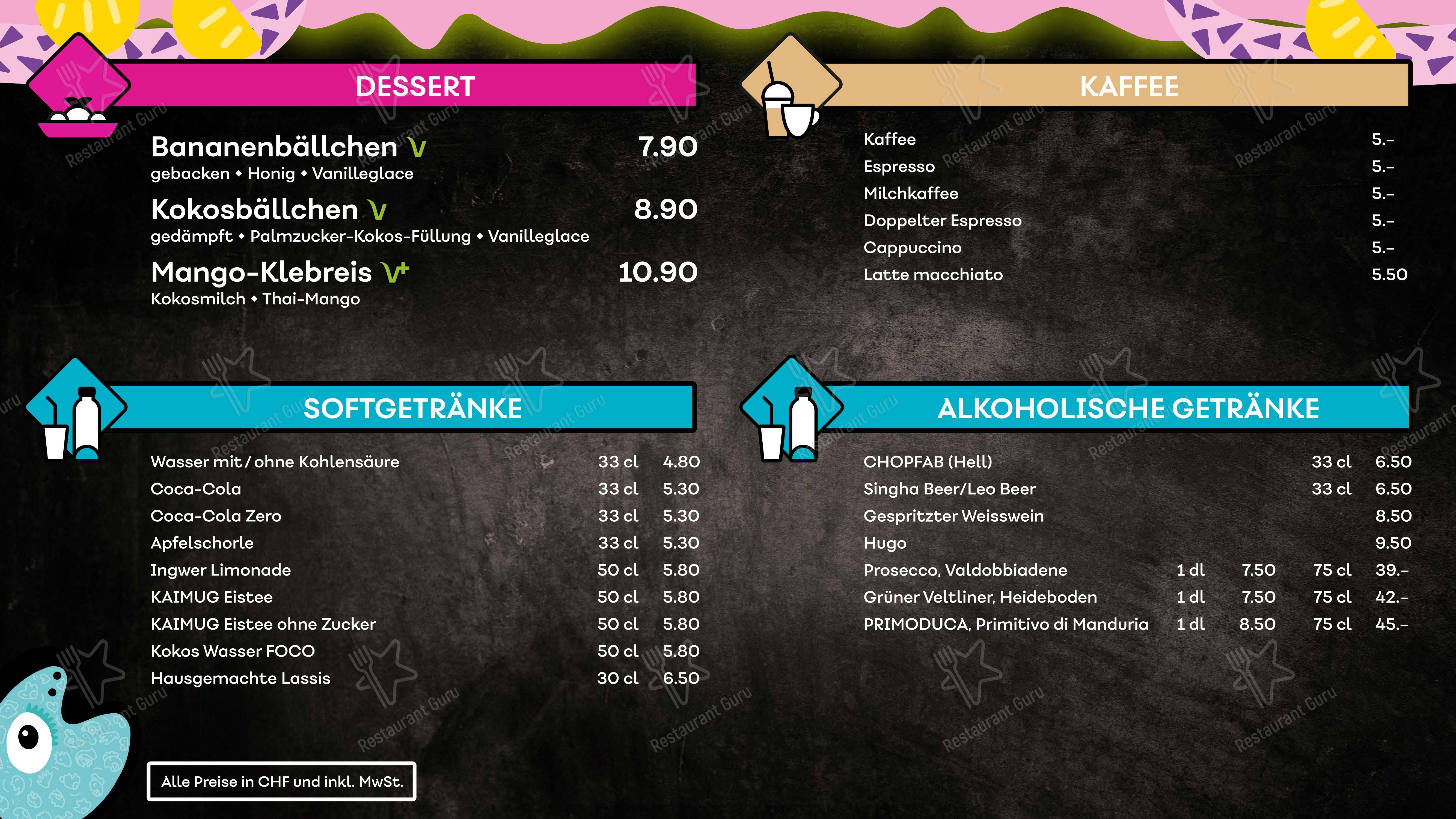 Menu di KAIMUG Migros-City - Menu