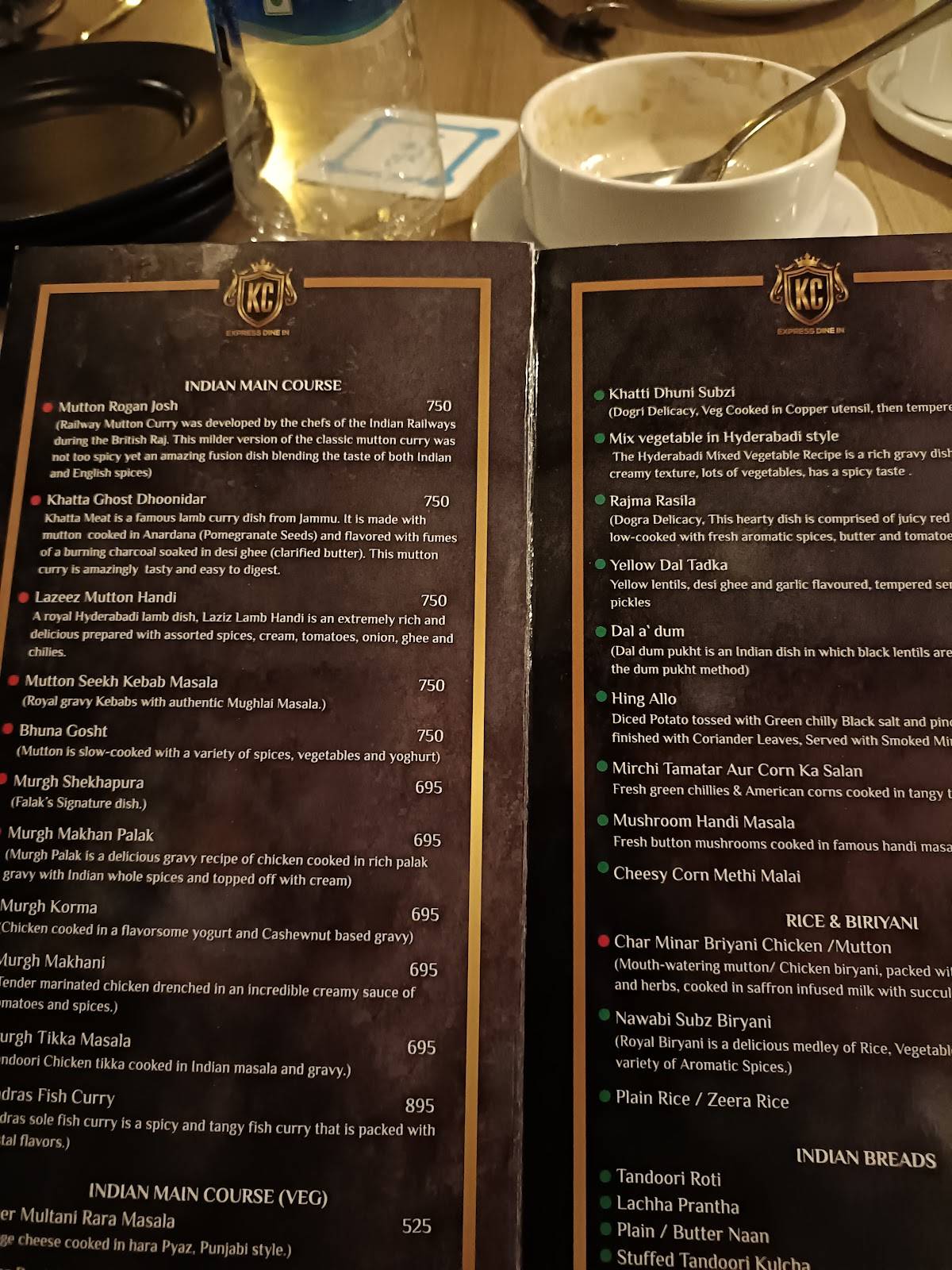 KC BAHU ROPEWAY RESTAURANT menu