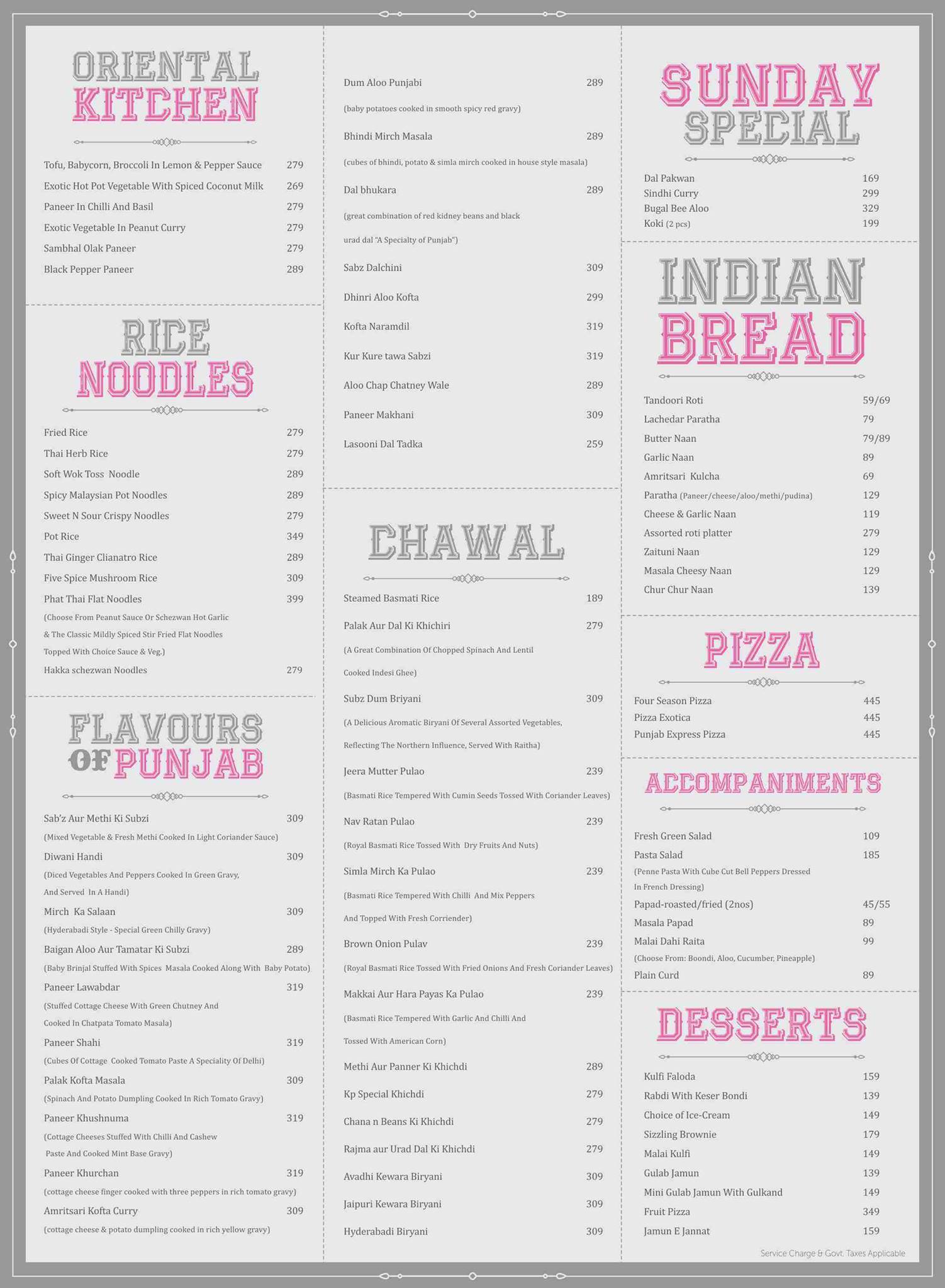 Kailash Parbat menu