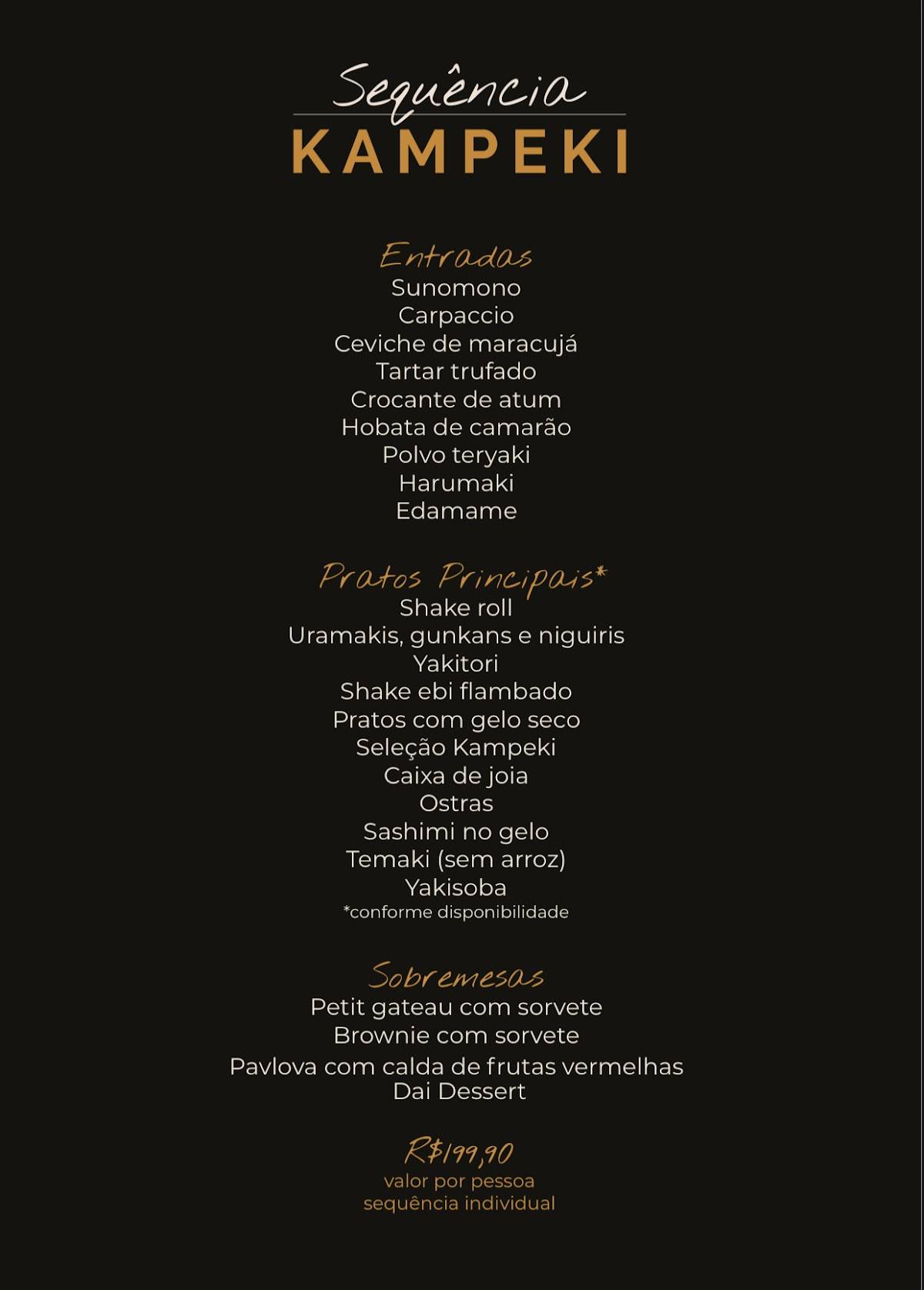 Kampeki Sushi cardápio