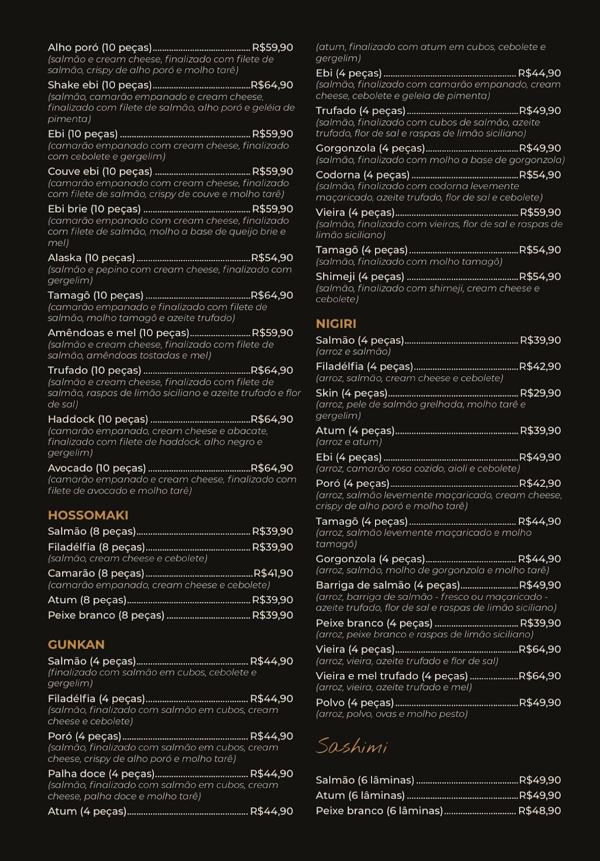 Kampeki Sushi cardápio