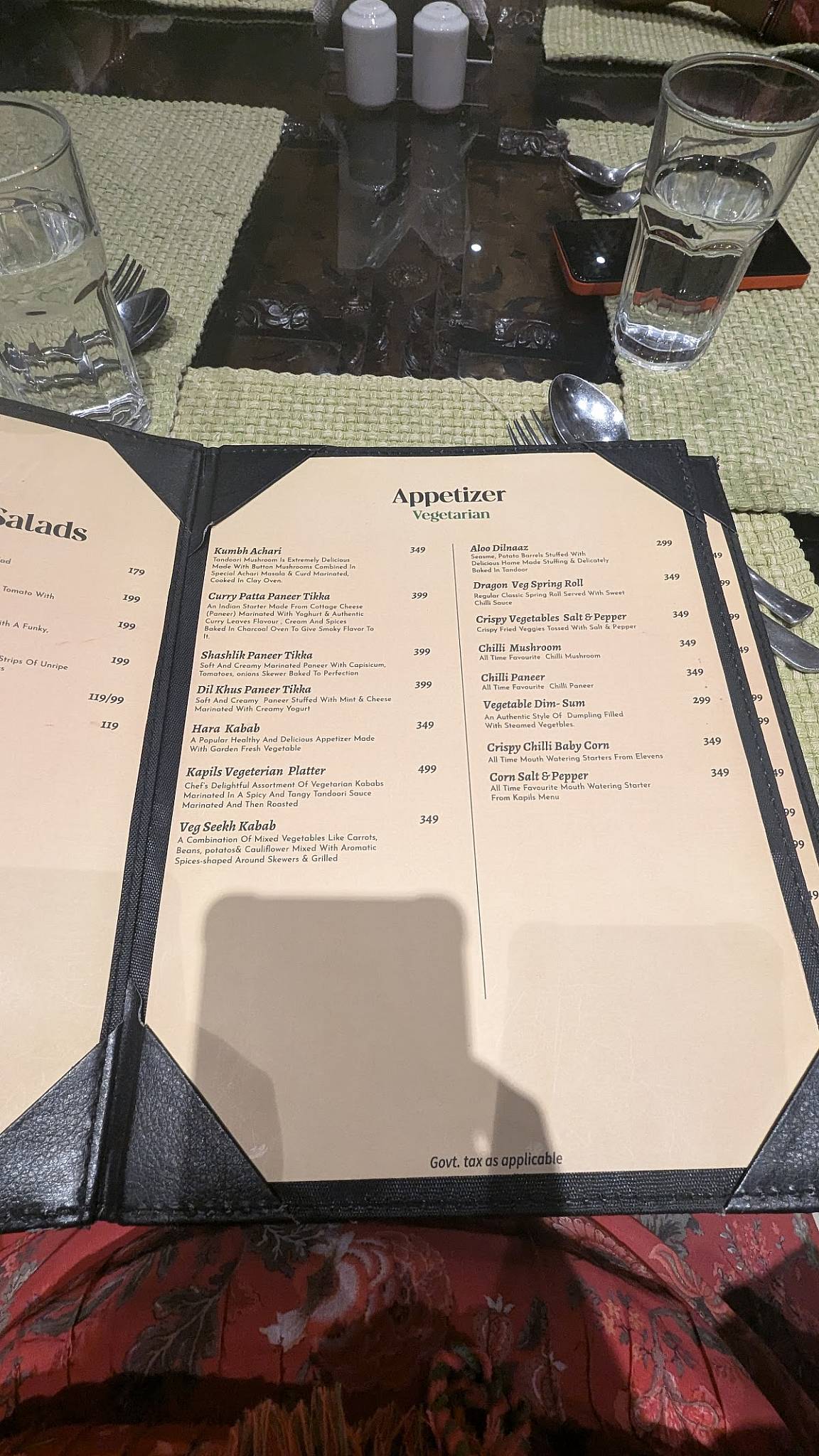 Kapil Dev's Elevens menu