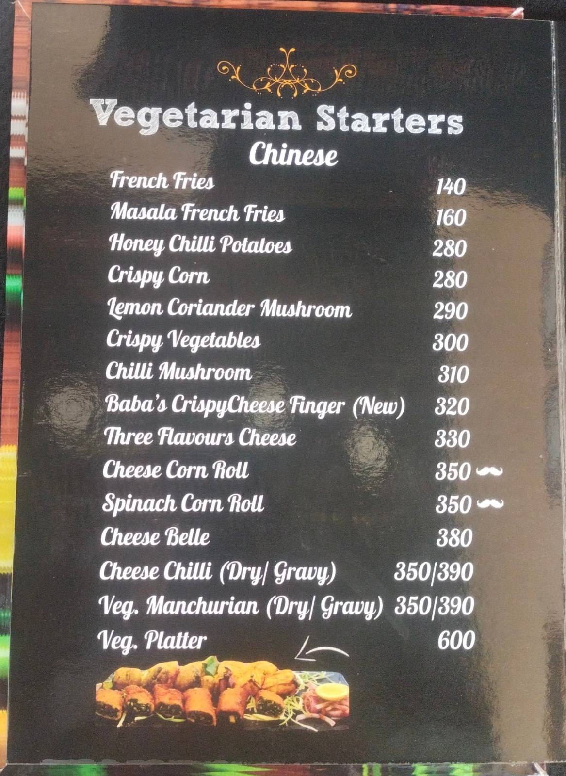 Baba's Veg & Non Veg Restaurant menu