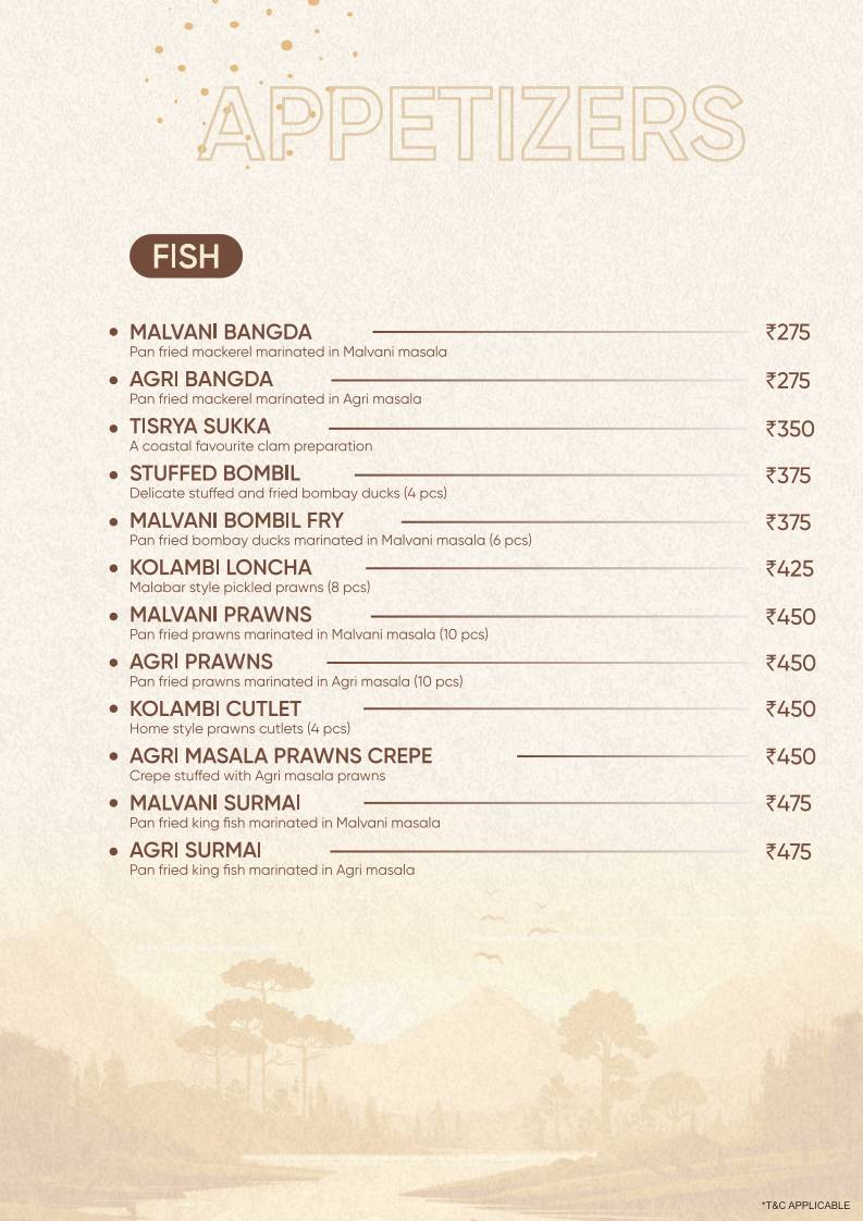 Kath N Ghat restaurant menu