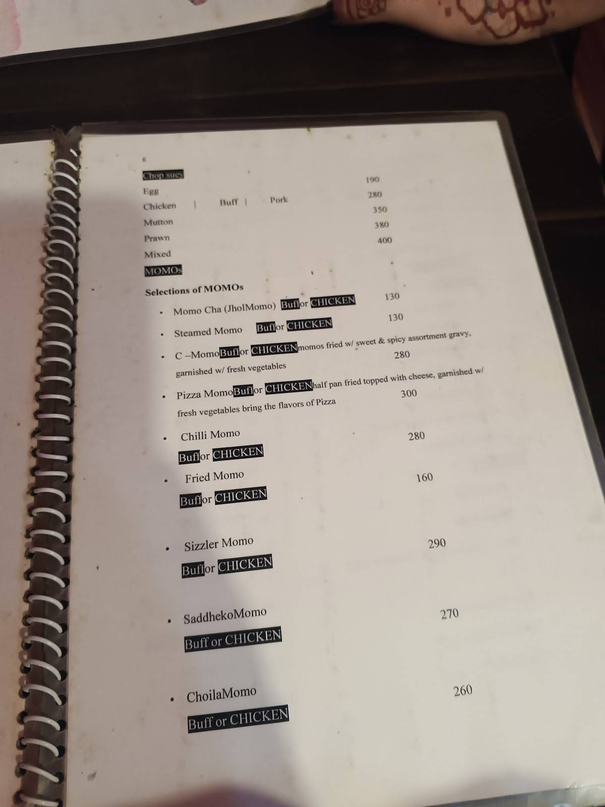 Kathmandu Kitchen menu