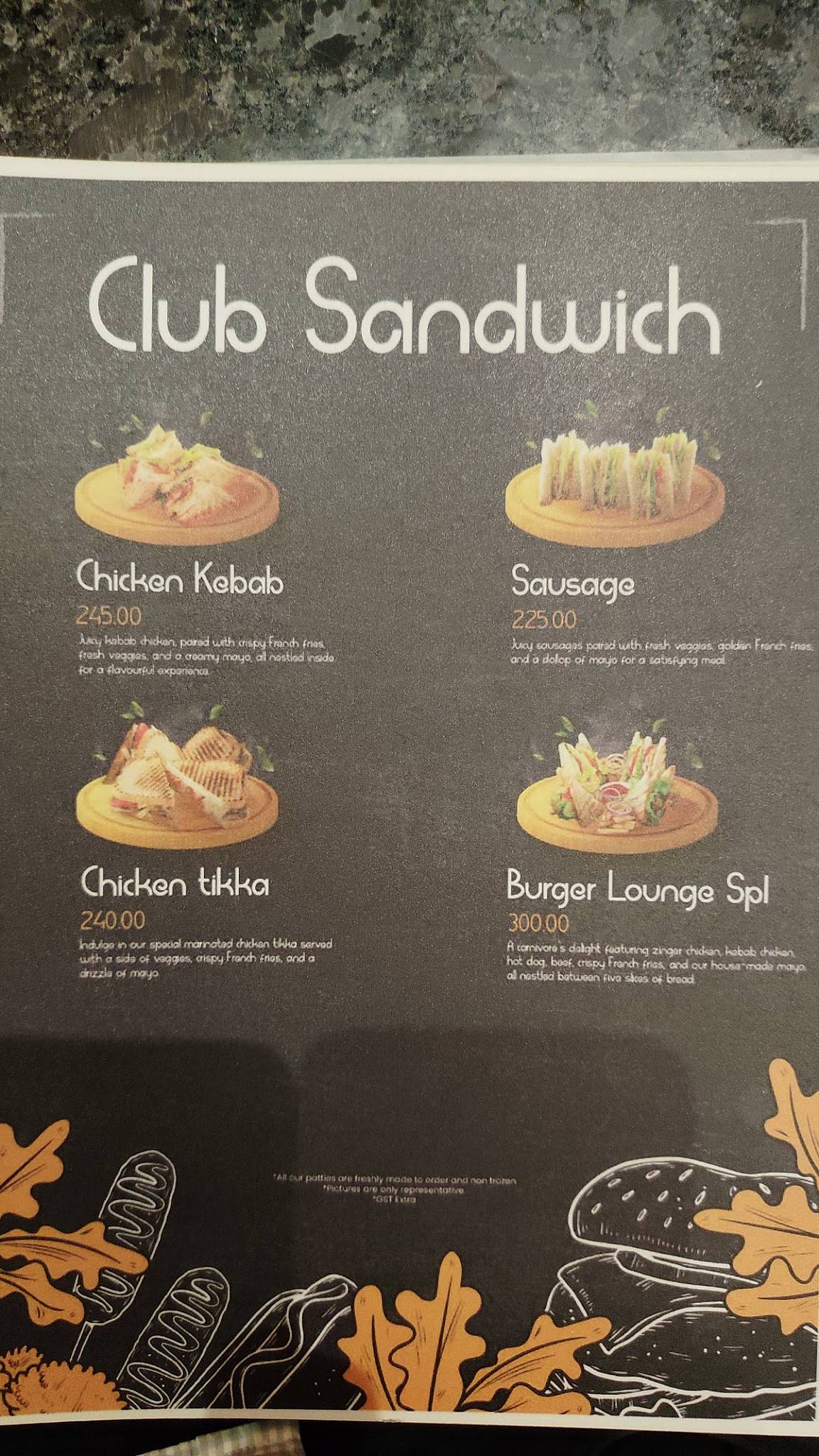 Burger Lounge menu