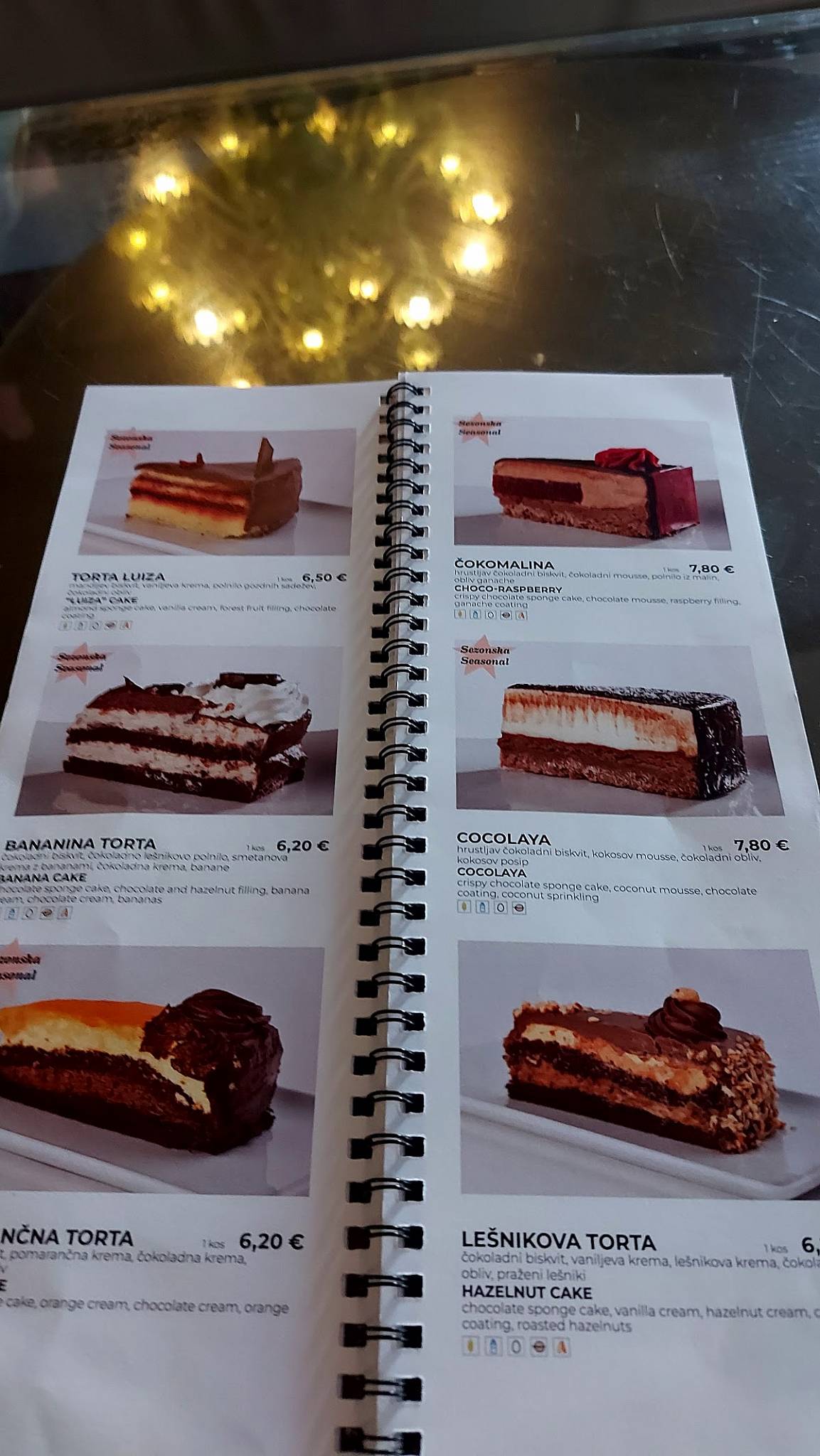 Menu di Kavarna Zvezda, BTC 