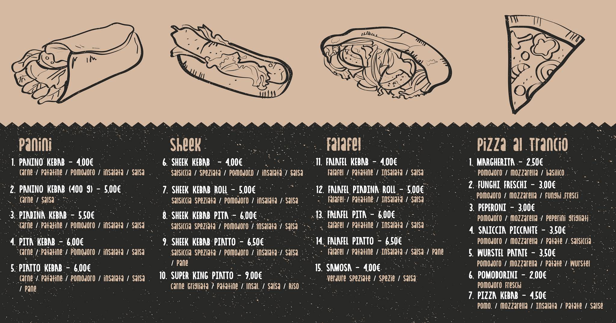 Menu di Arlecchino Kebab Pizzeria 