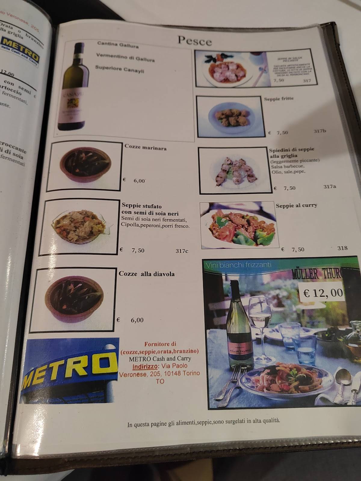 Menu di King Hua dal 1981 
