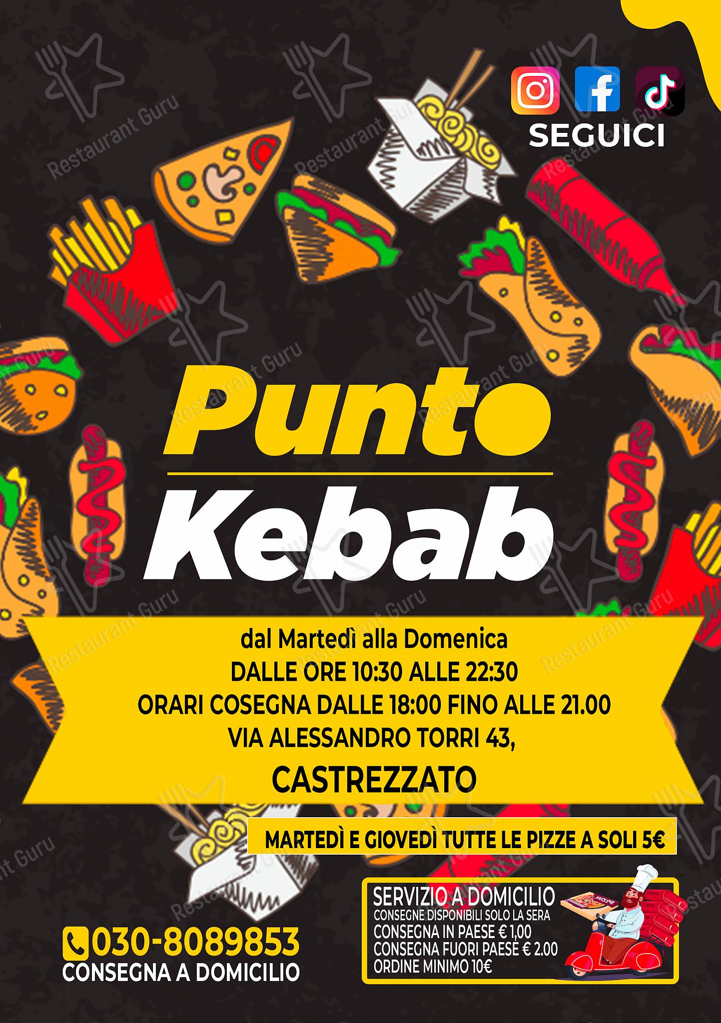 Menu di Punto Kebab - piatti e bevande