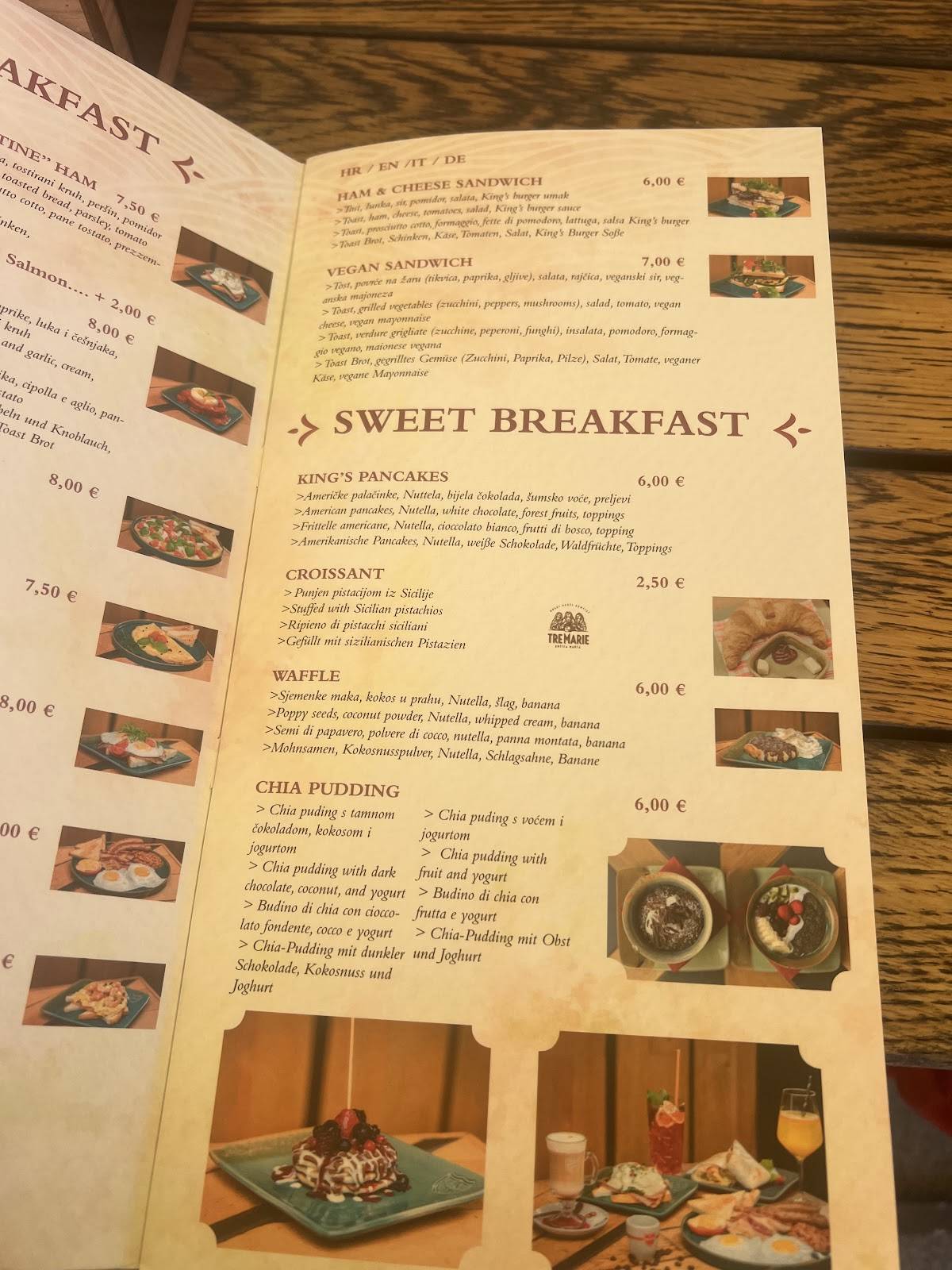 Menu di King's Cafe & Coffee Bar 