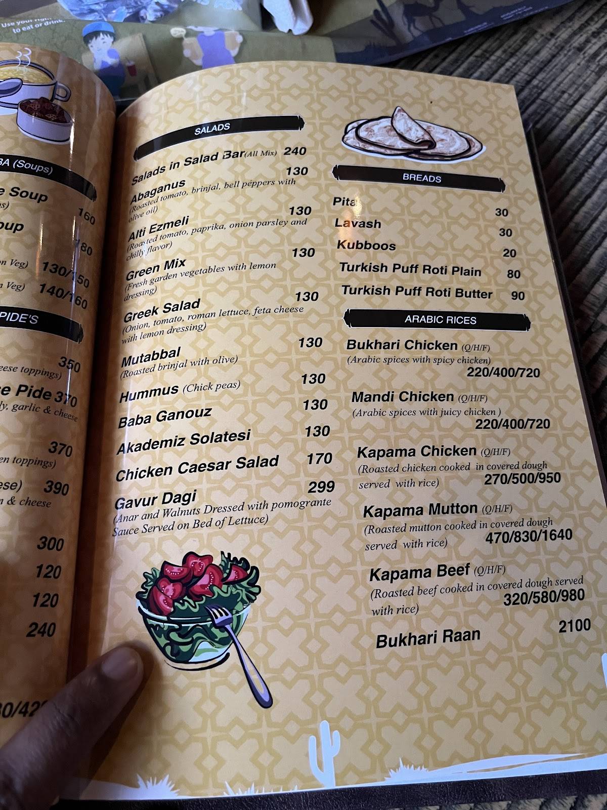 Bab Arabia menu