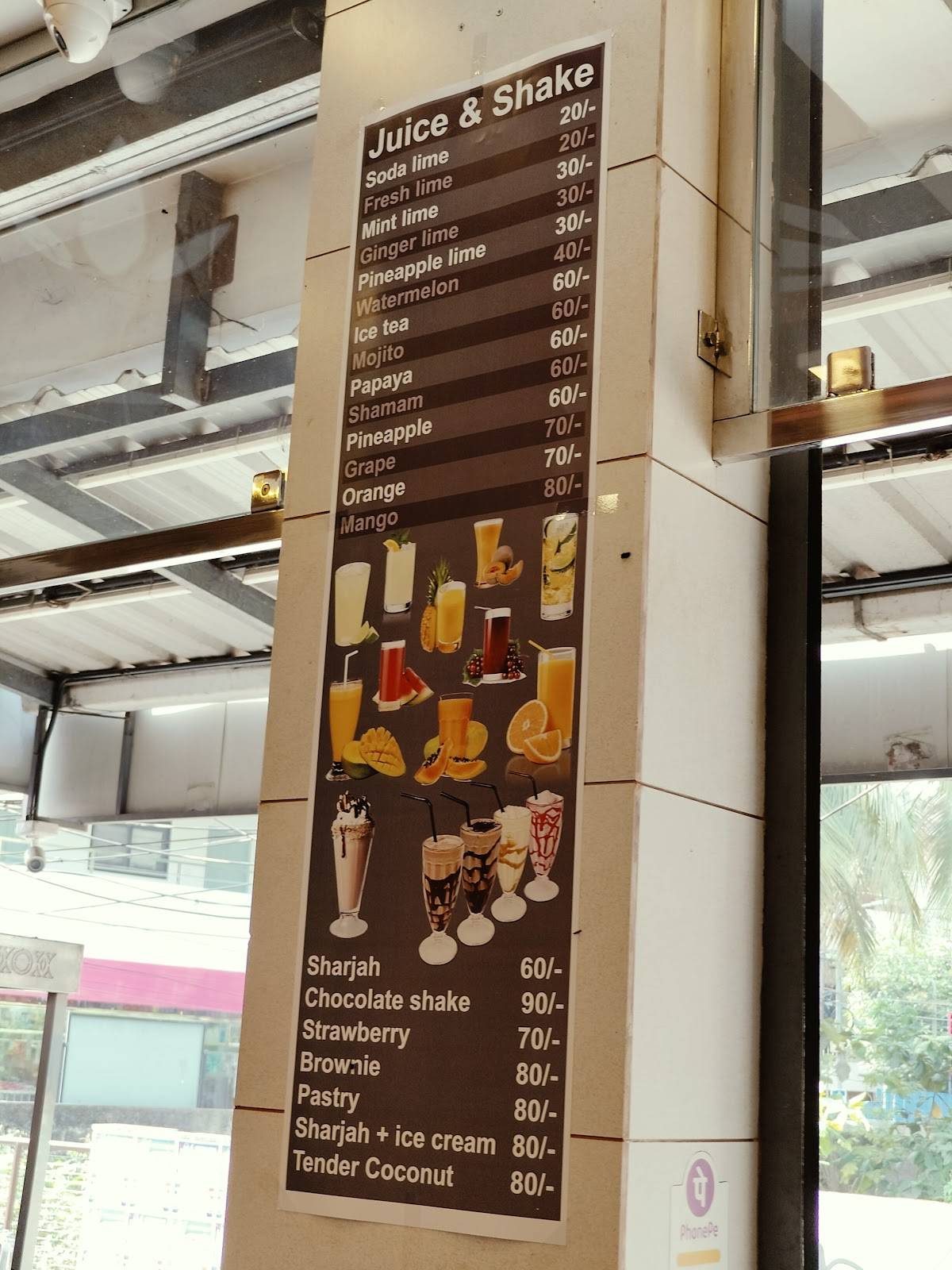 Bake's Resto Café menu