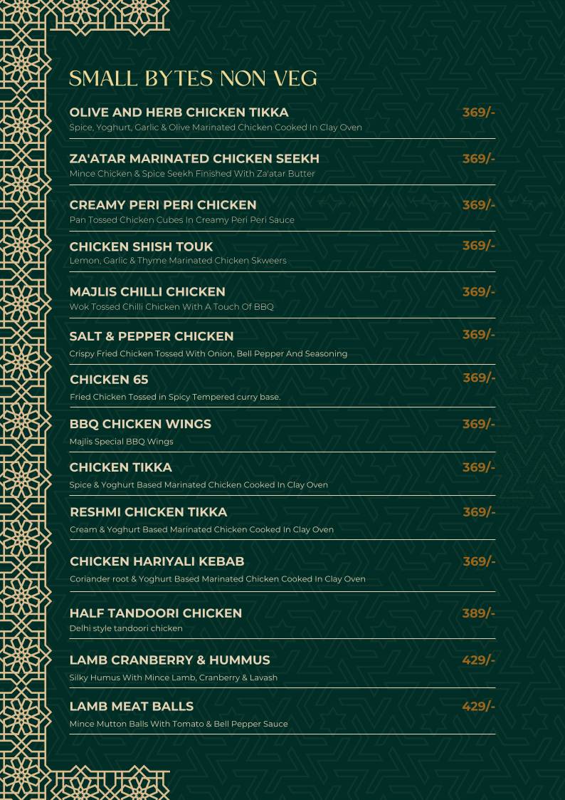 Majlis - The Terrace Talk menu