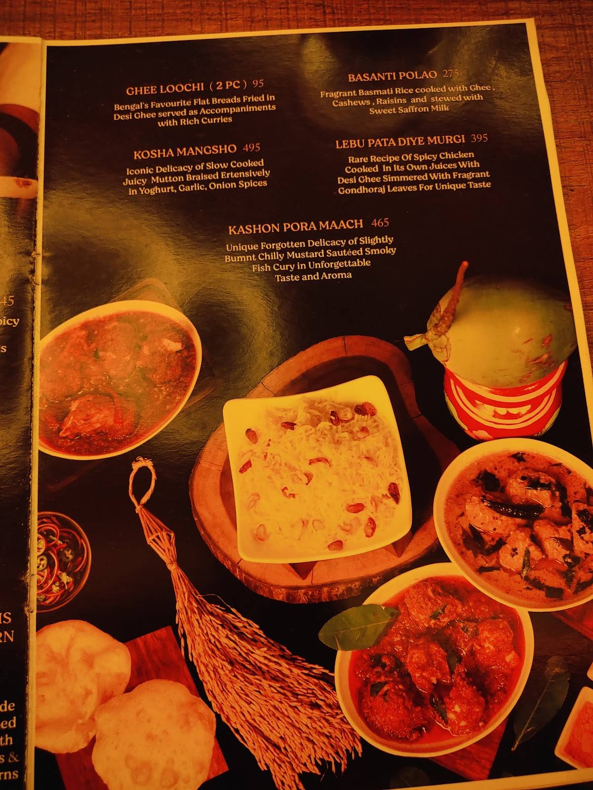 The Saffron Tree menu