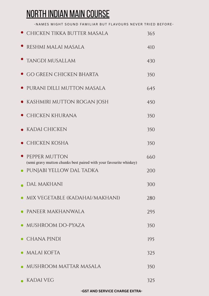YOLO Lounge - Go Green (Bar Cum Restaurant) menu