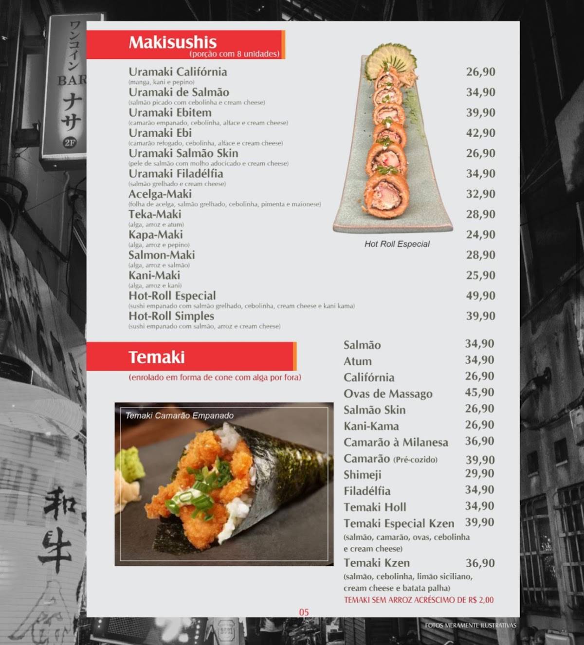 Kzen Sushi cardápio