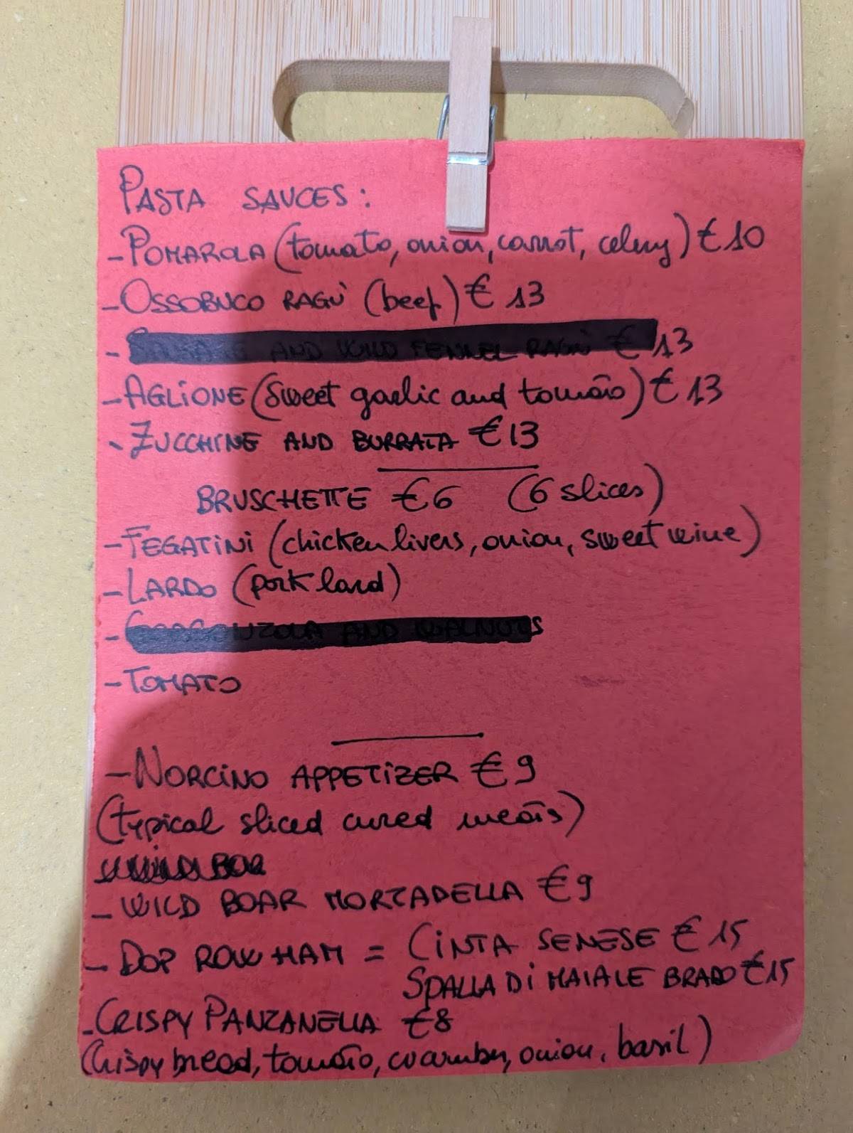 Menu di L' Oste Toscano 