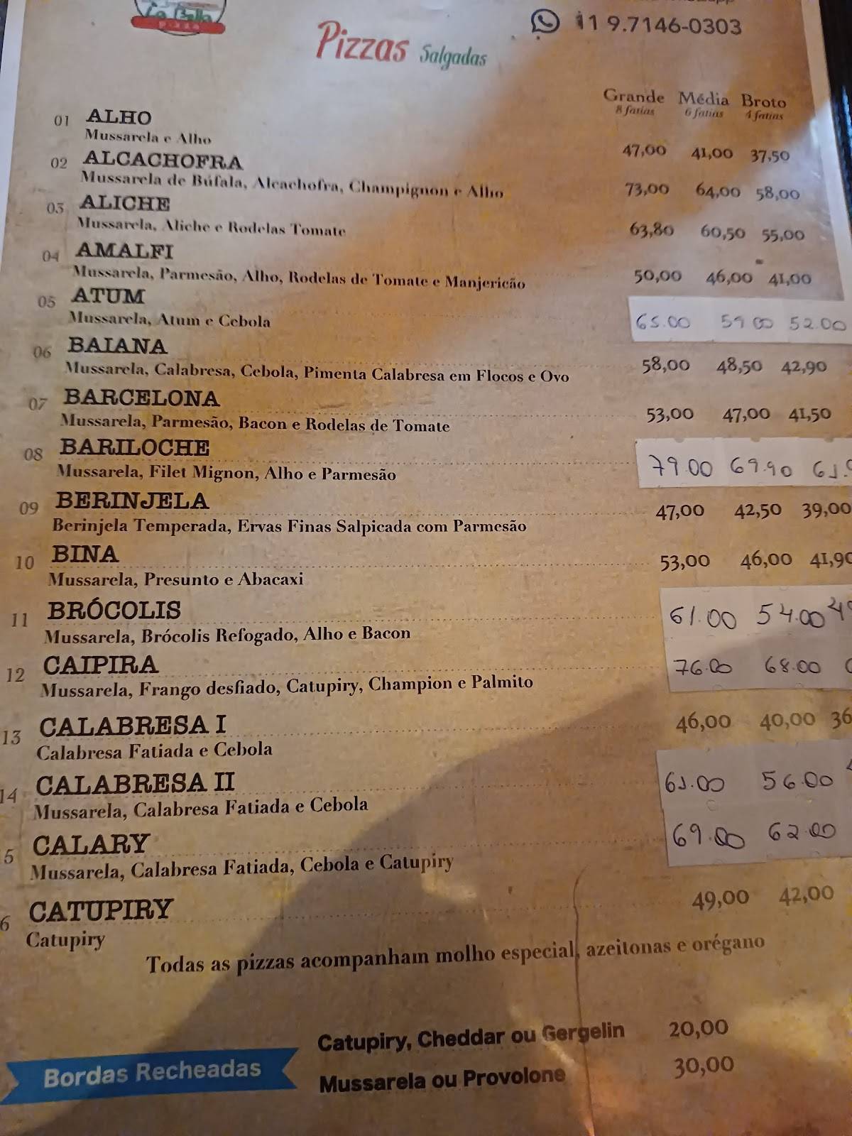 La Bella Casa di Pizza cardápio