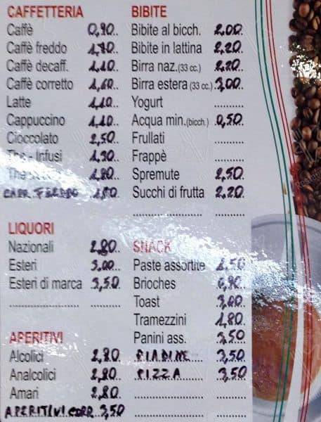 Menu di La Caffetteria 