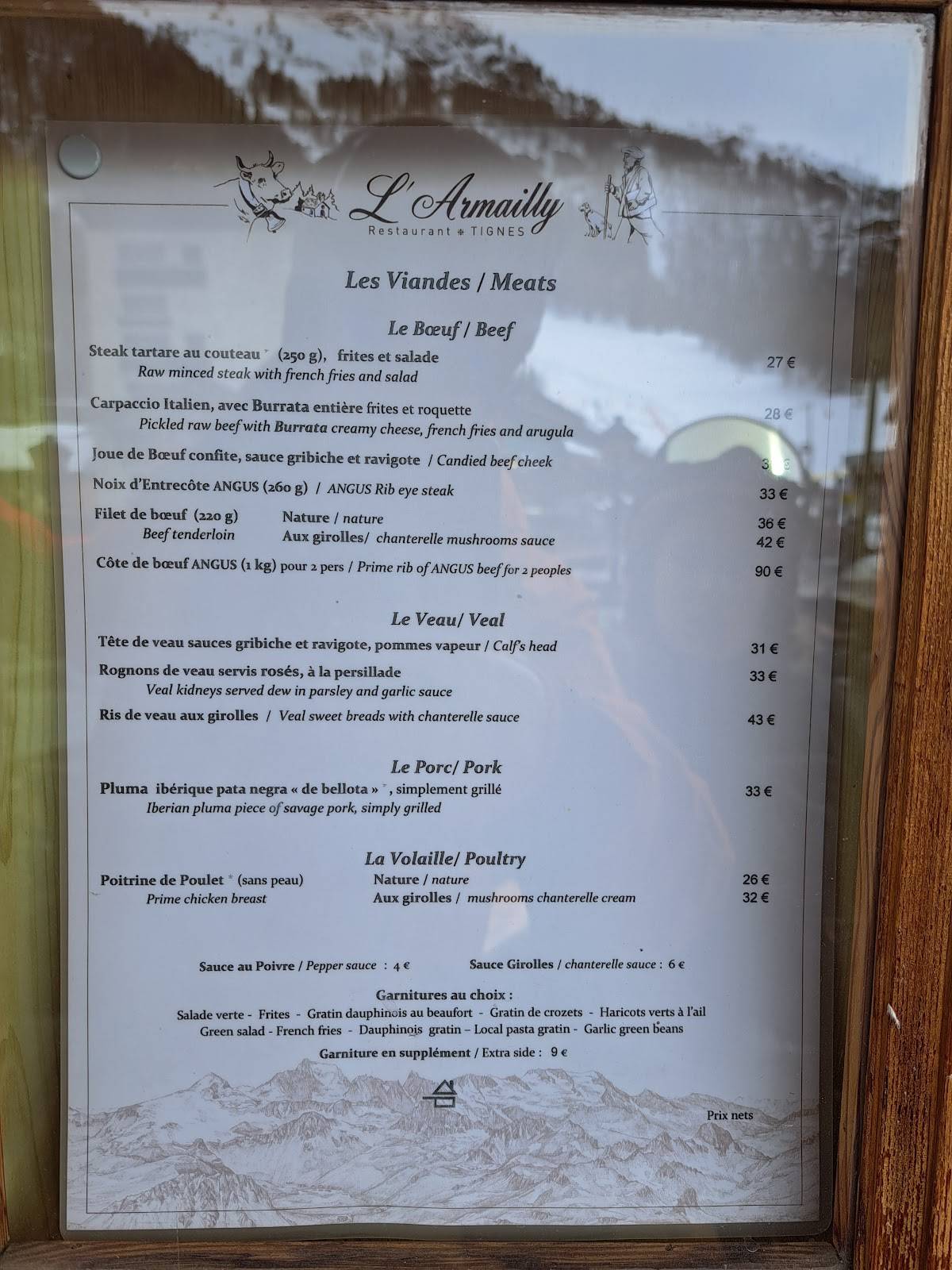 Menu de L'Armailly