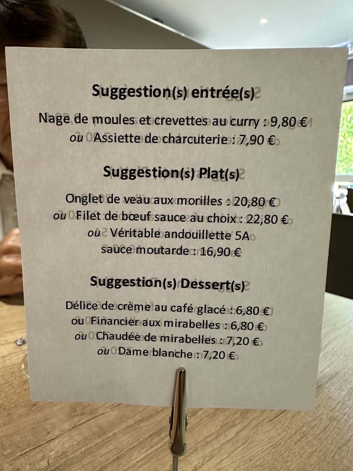 Menu de L'Atypique