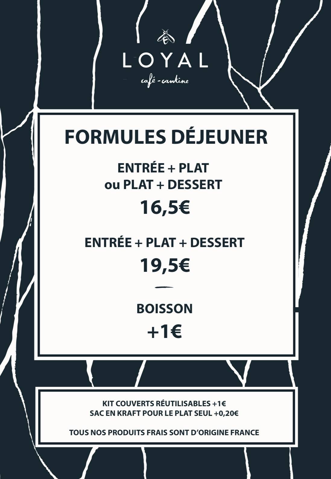 Menu de LOYAL Café Cantine