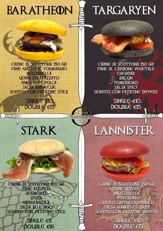 Menu di La Barriera Pub 