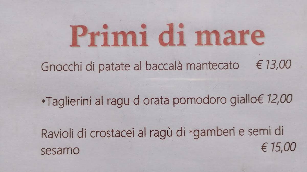 Menu di La Botte Genova 