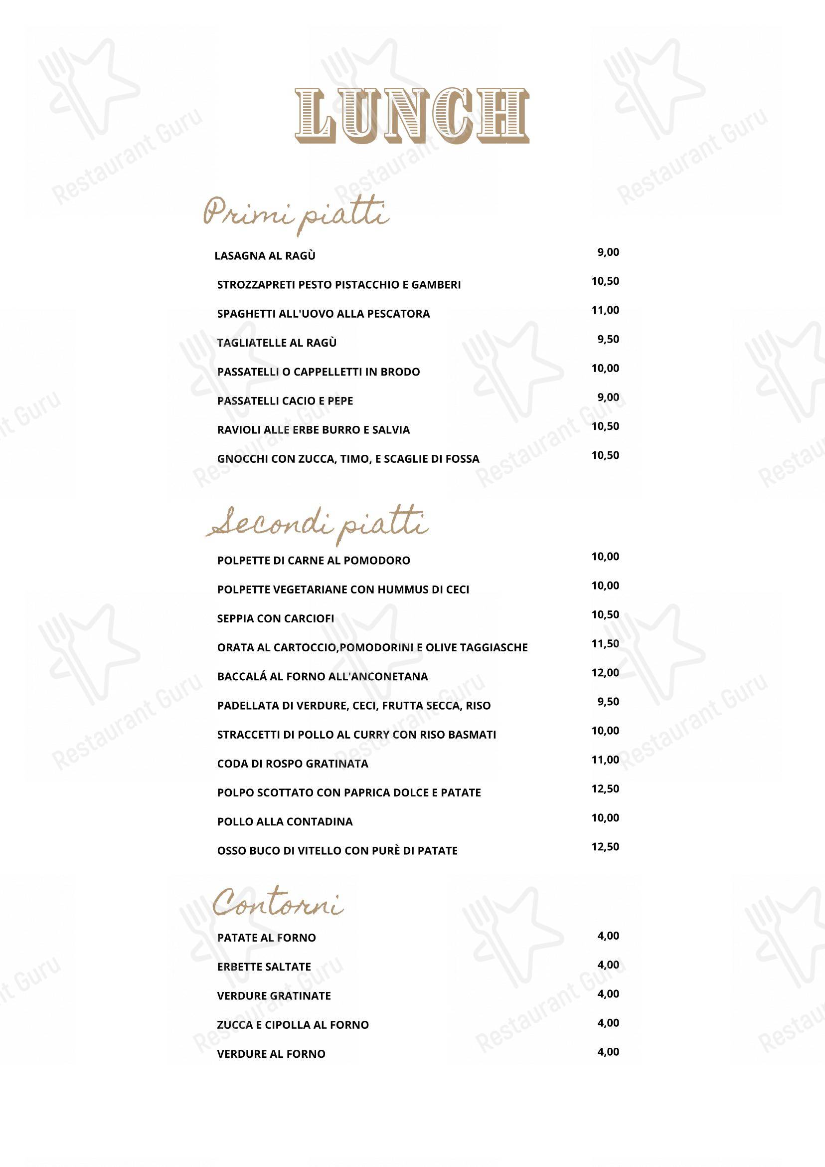 Menu bar per La Bottega dello Scottadito pub & bar