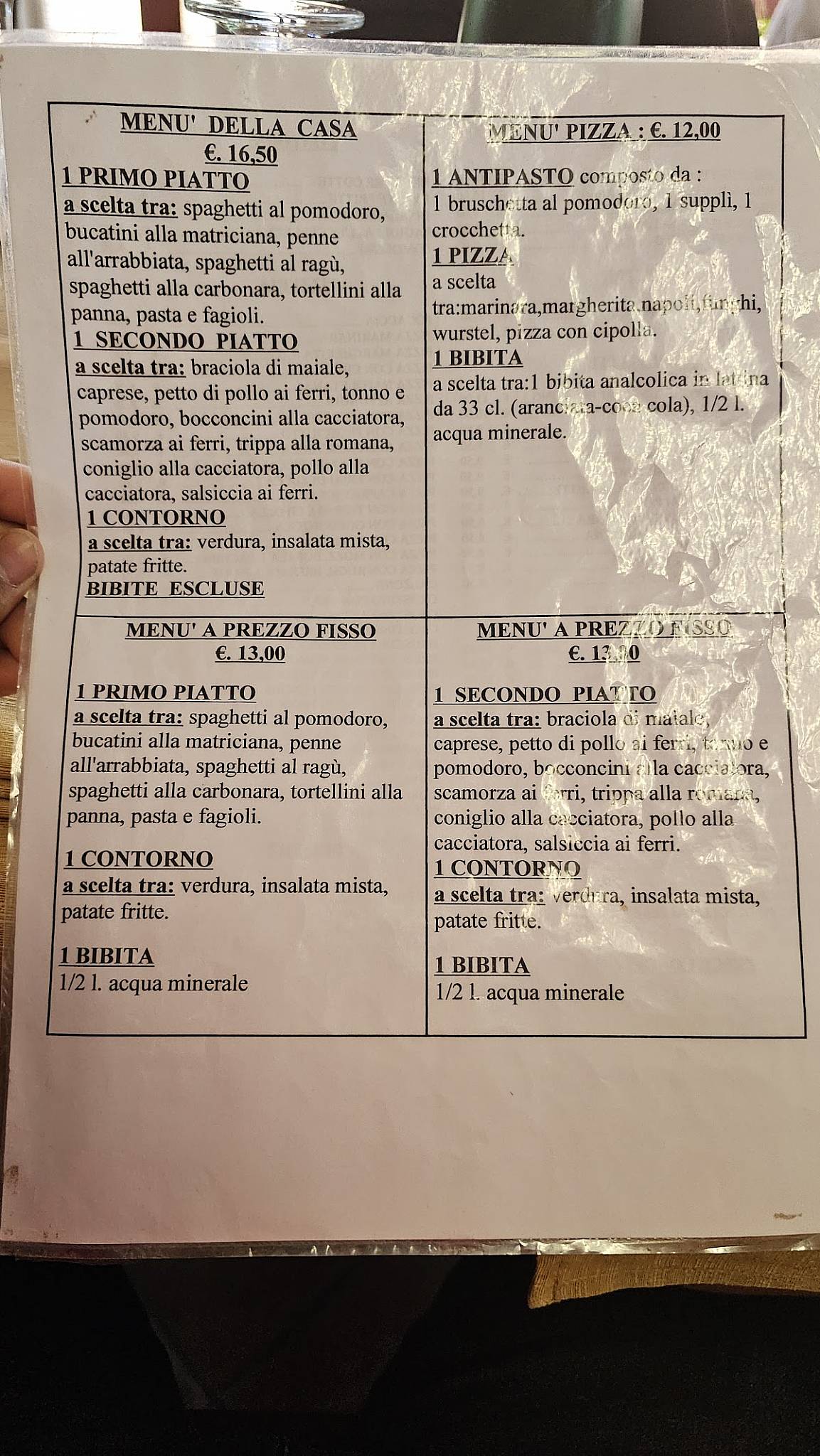 Menu di La Bruschetta 