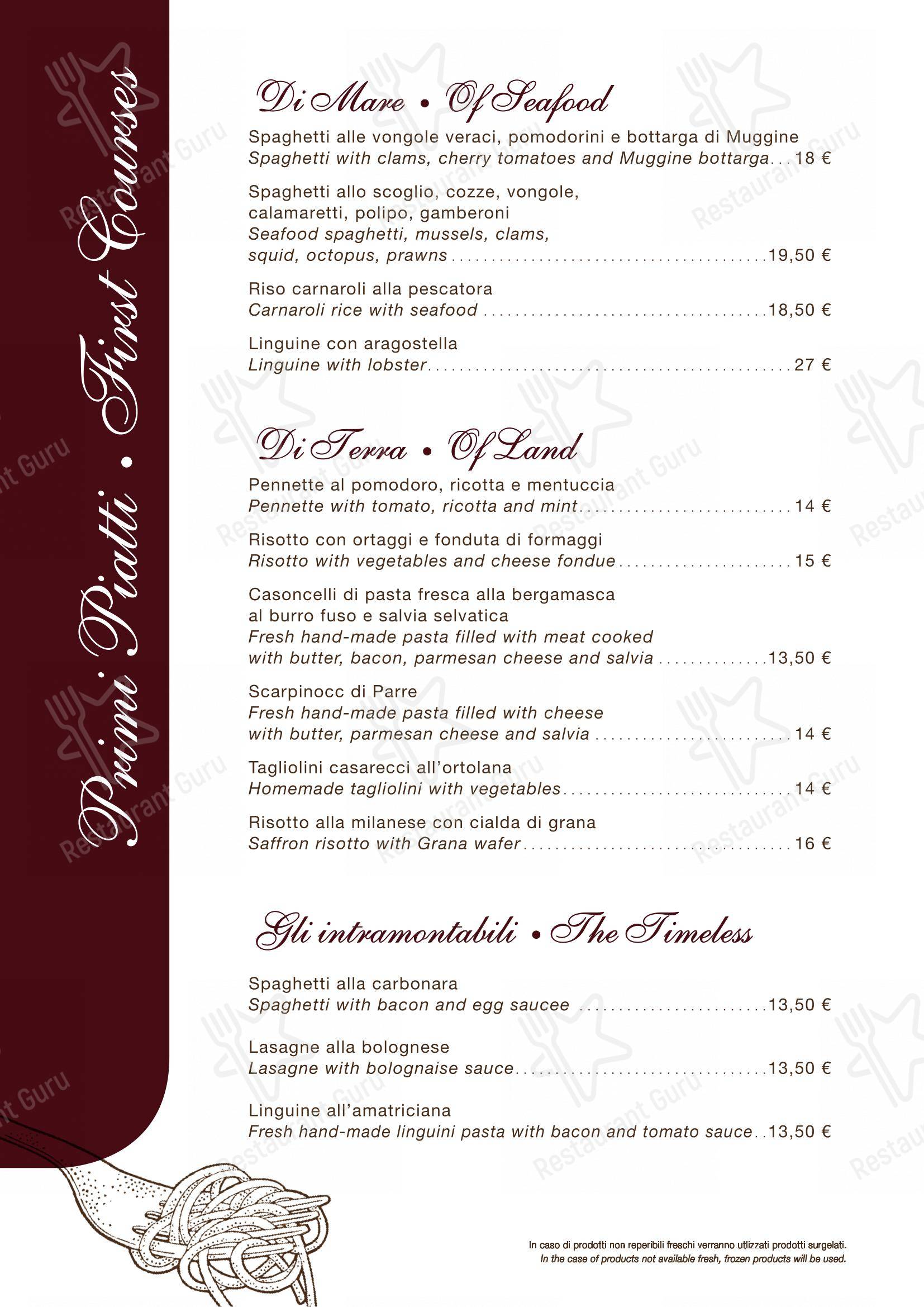 Menu per La Bruschetta ristorante