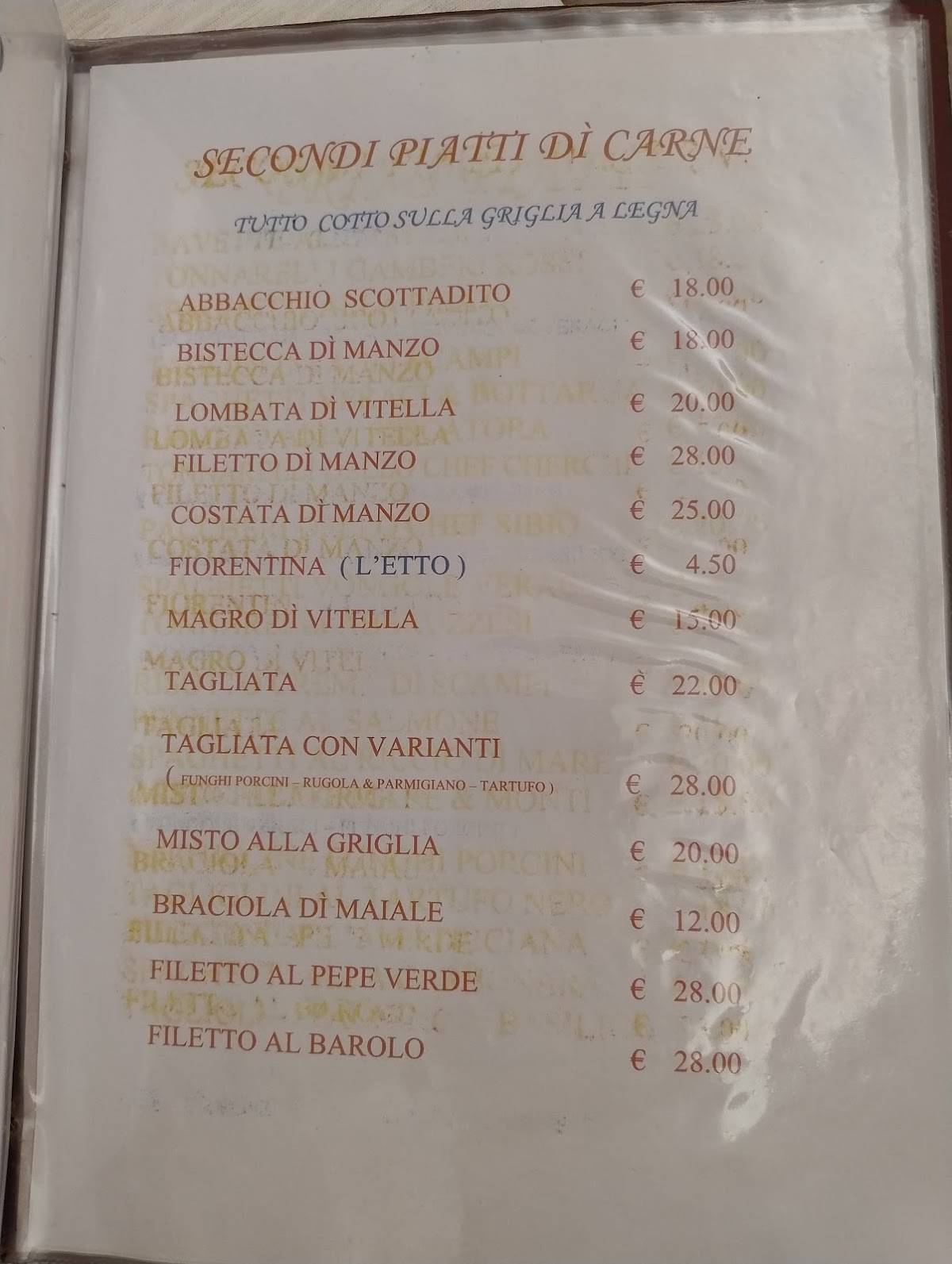 Menu di Ristorante La Cascina 