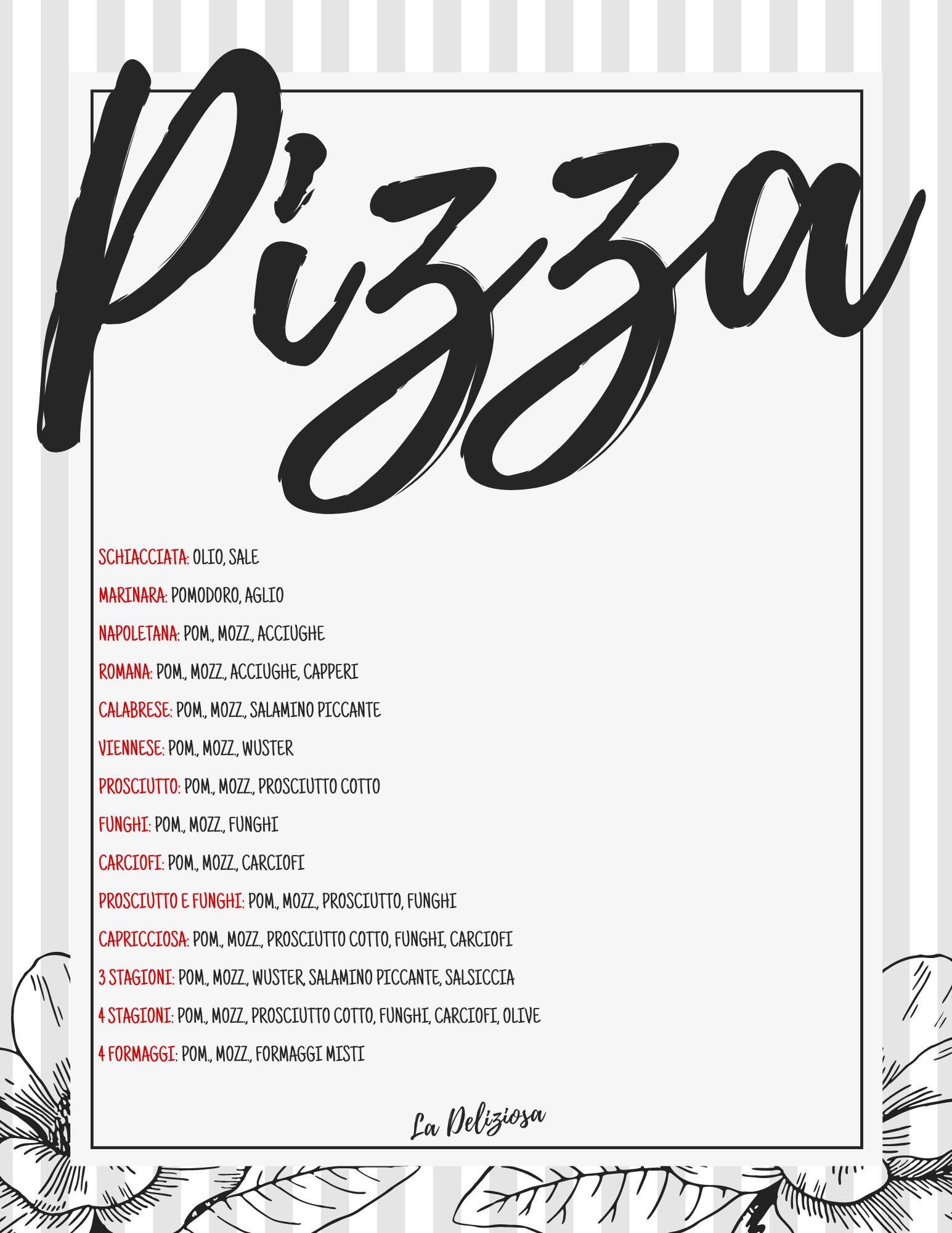 Menu di La Deliziosa Di Maniezzo Michela 