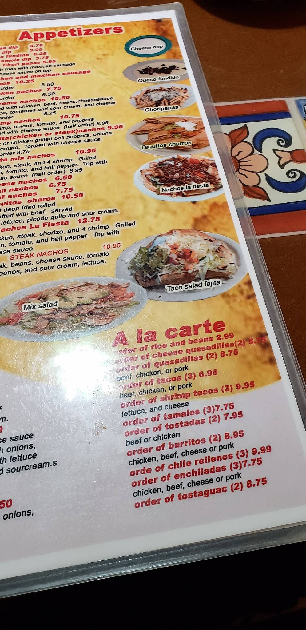 Menu At La Fiesta Charra Restaurant Le Mars