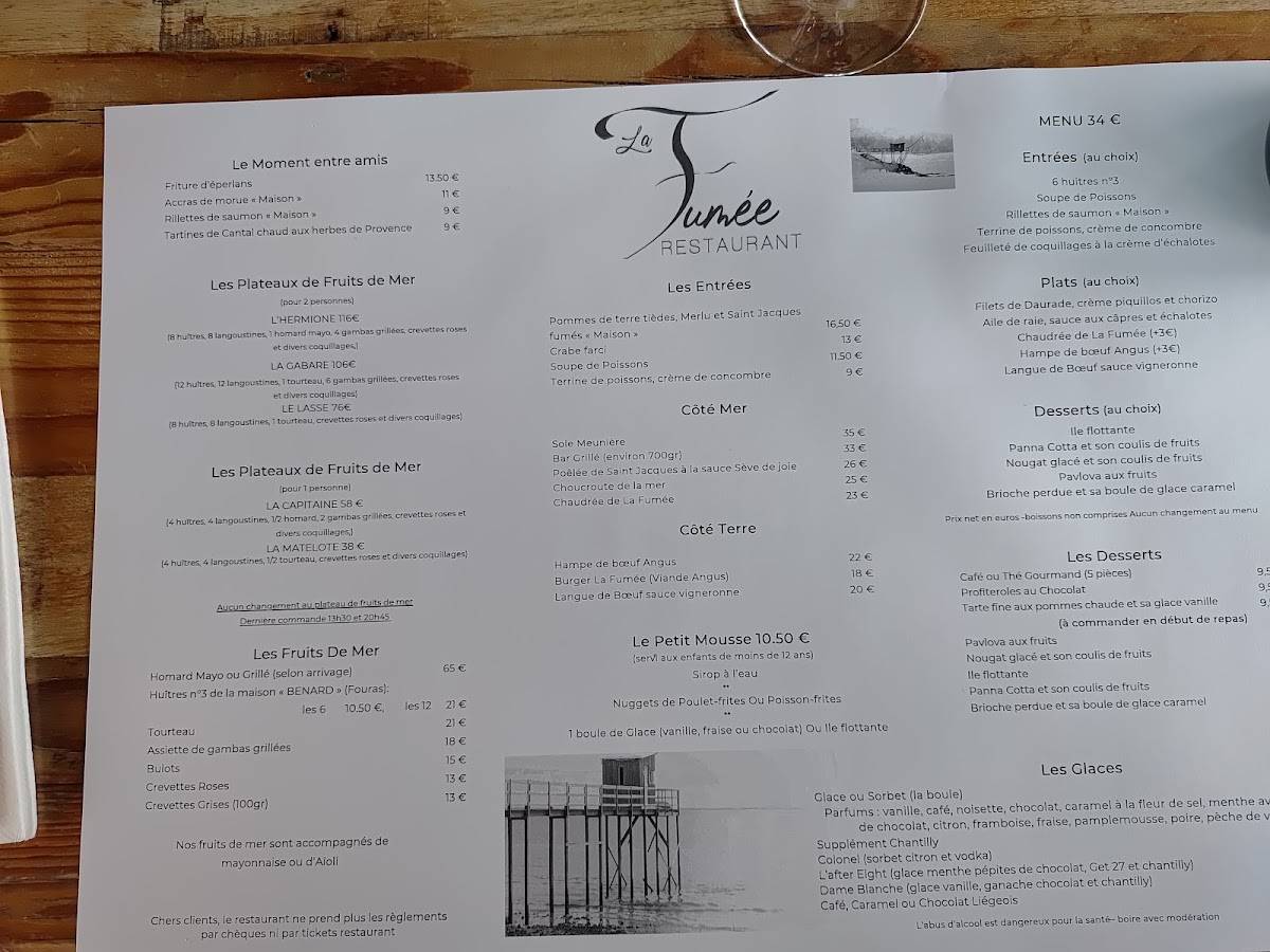 Menu de La Fumée