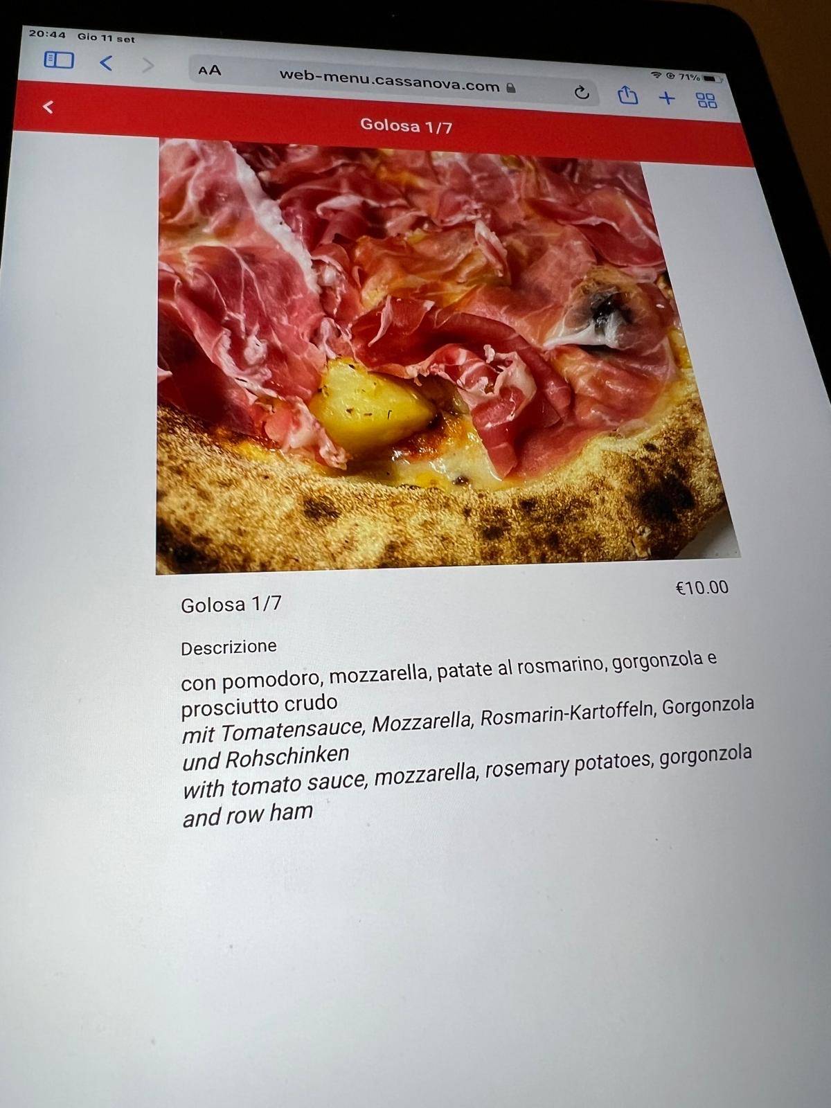 Menu di Ristorante La Lanterna 