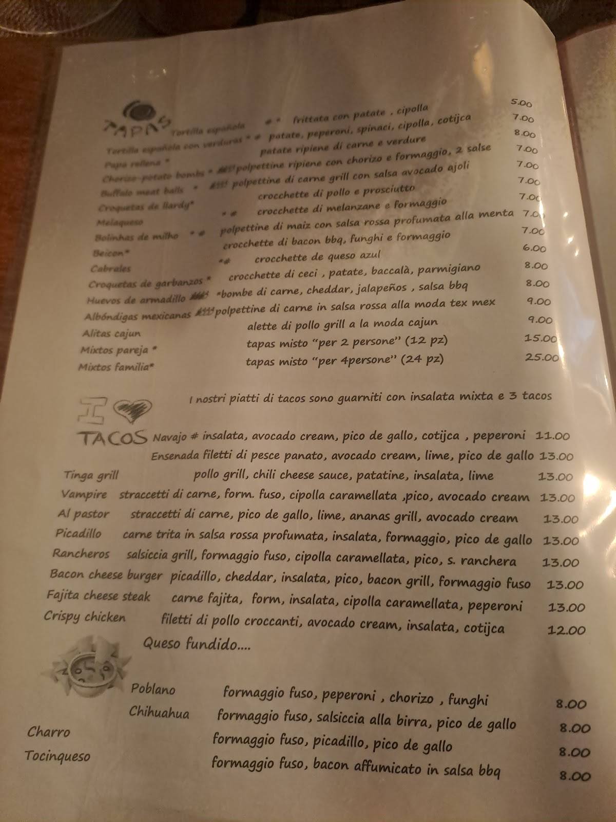 Menu di La Madrugada 
