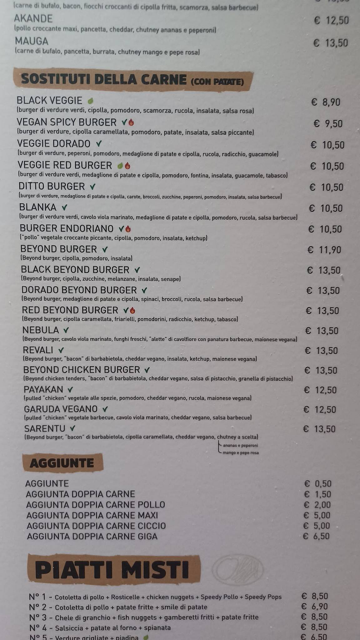 Menu di La Magnuga 