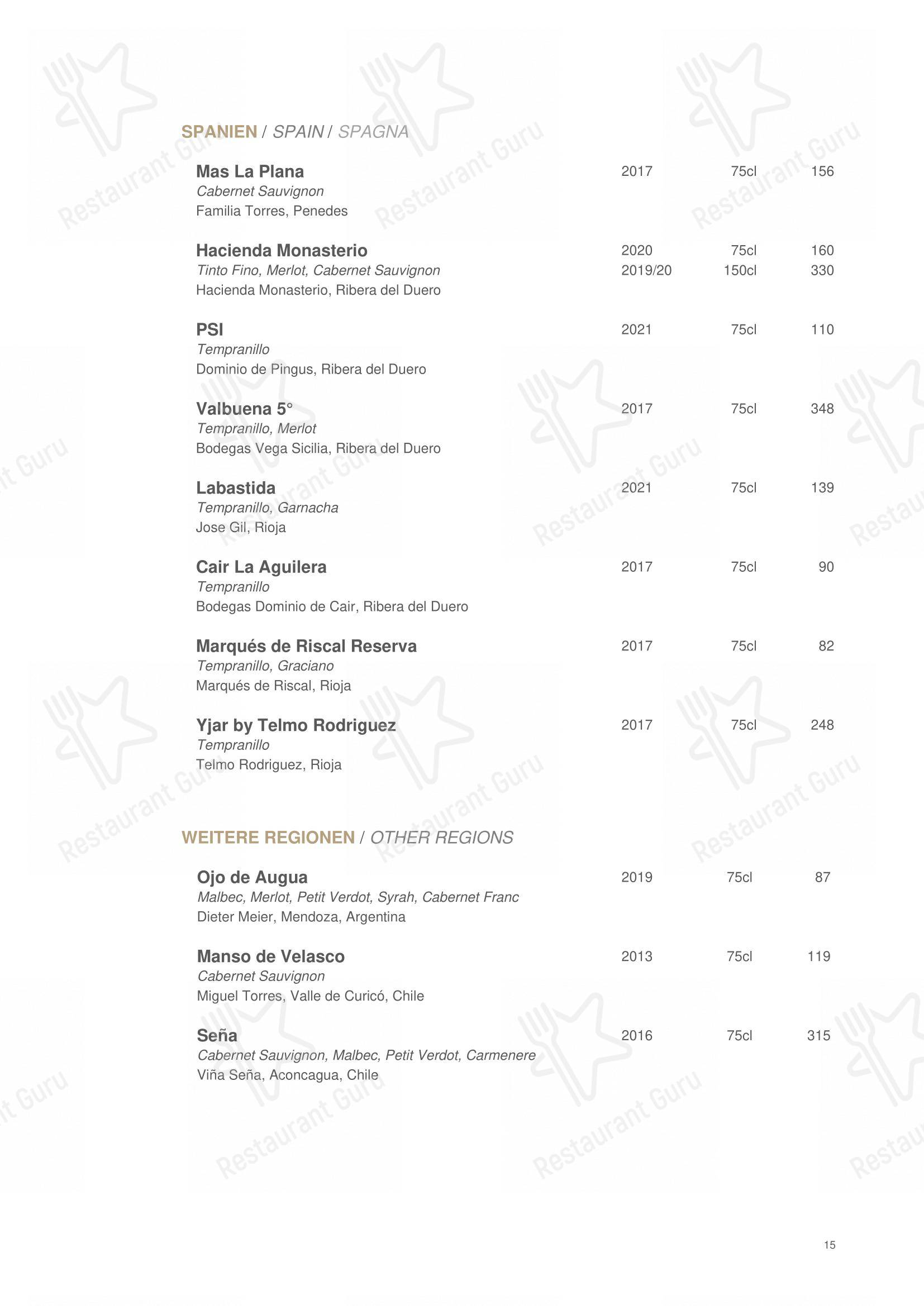 Menu di La Muña Davos - Основное меню