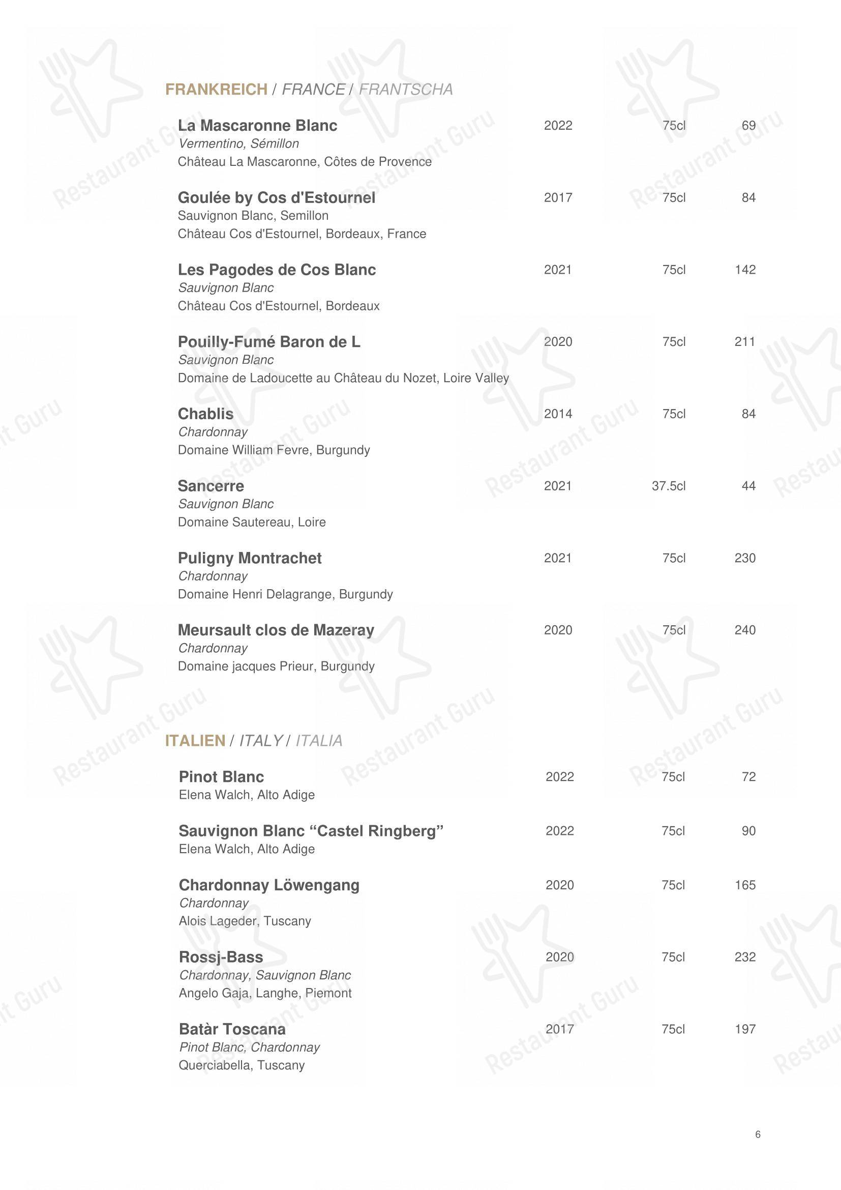 Menu di La Muña Davos - Основное меню
