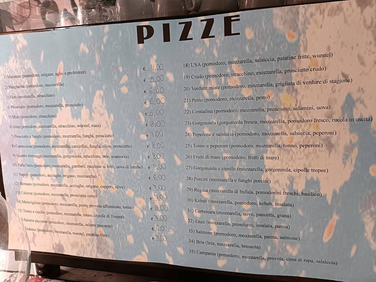 Menu di La Perla Nera 