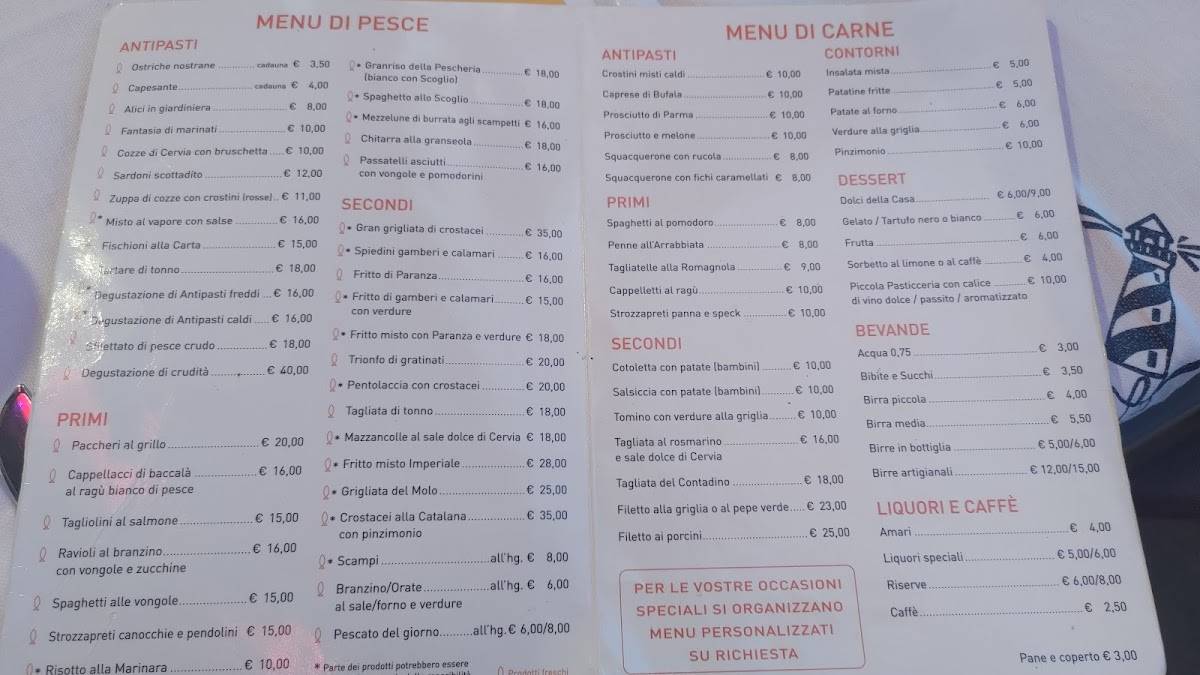 Menu di La Pescheria del Molo 