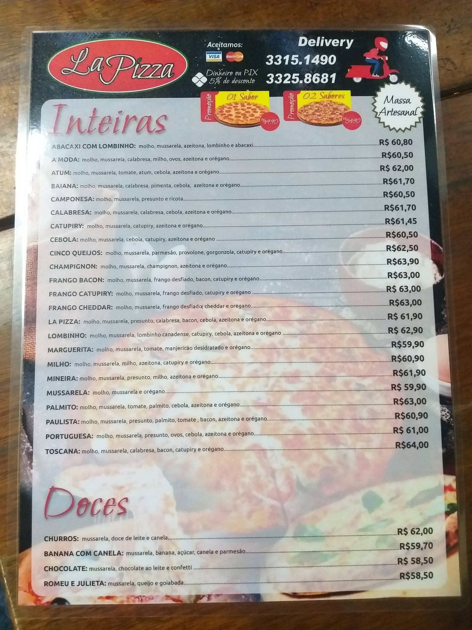 La Pizza uberaba Pizzaria cardápio