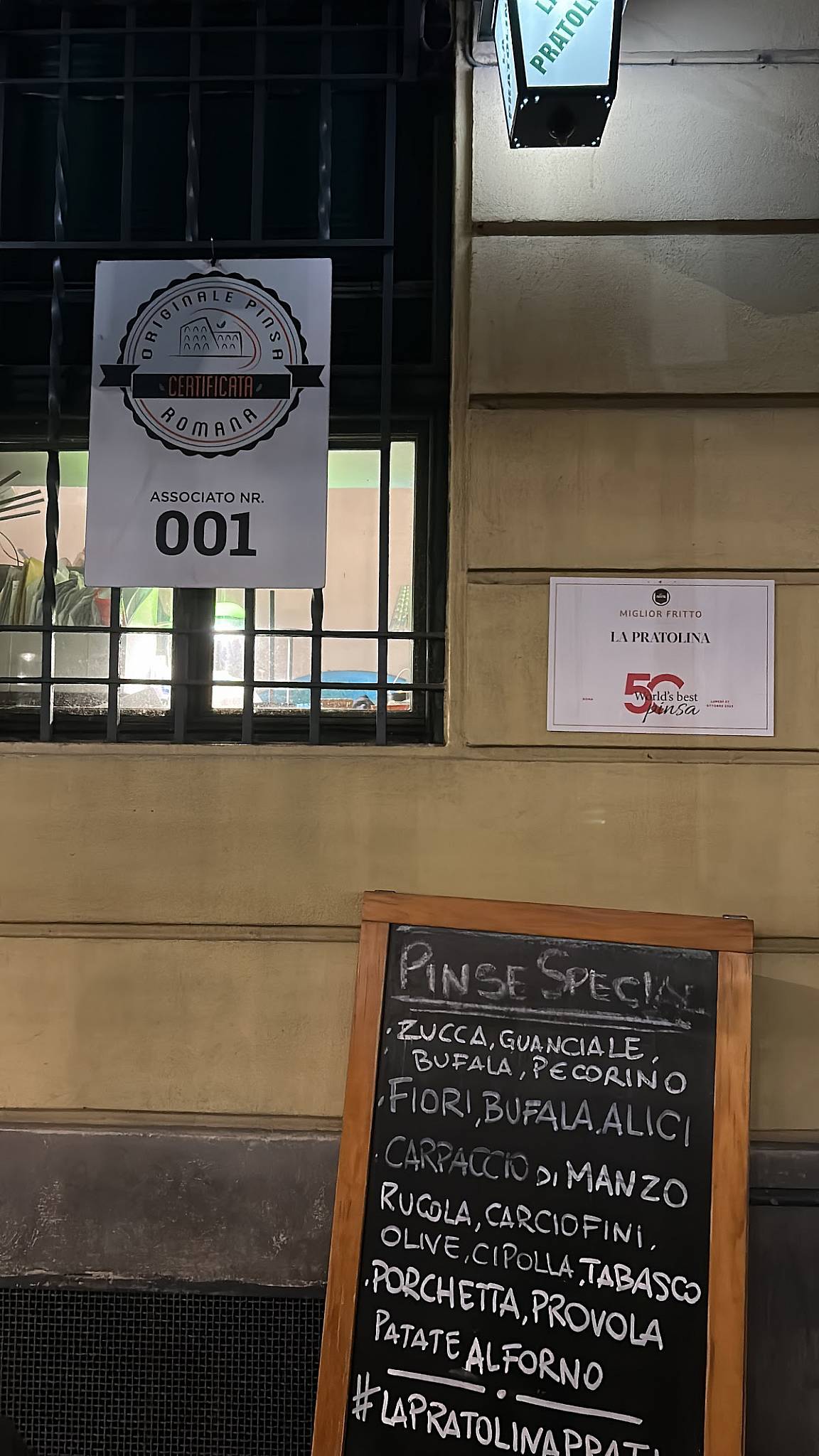 Menu di La Pratolina 