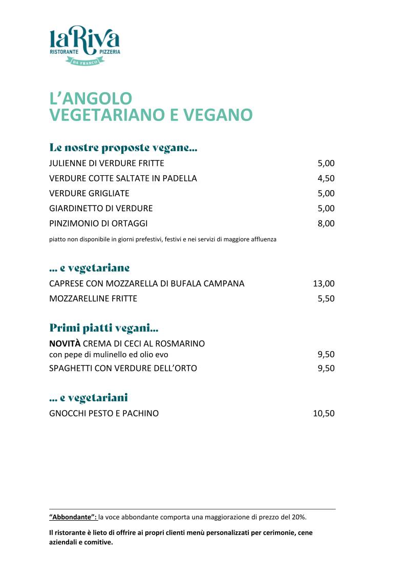 Menu di La Riva da Franco 