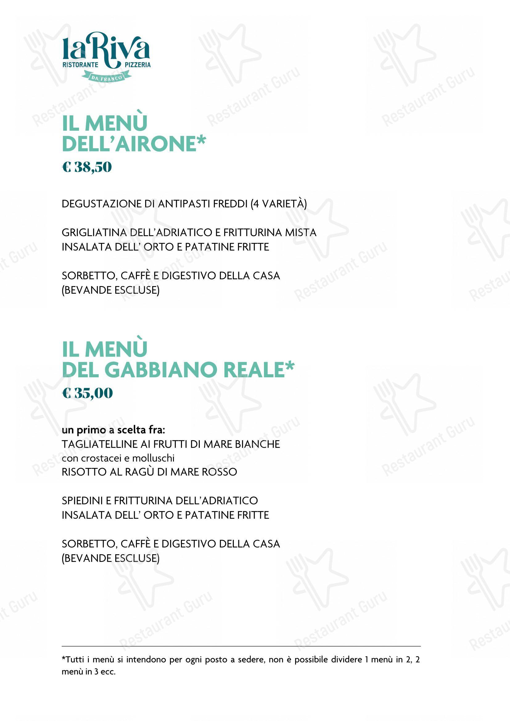 La Riva da Franco in Marotta - Menu bar