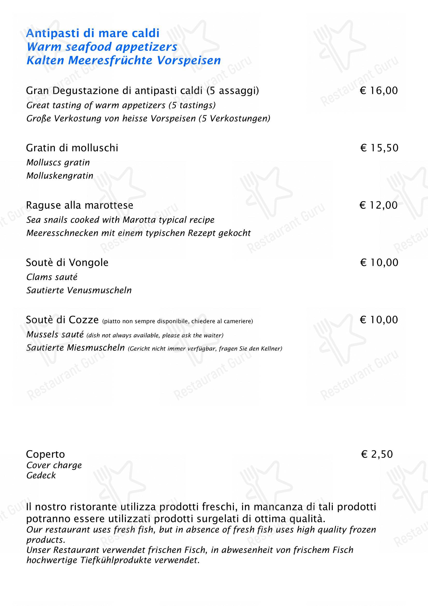 Коктейльная карта per La Riva da Franco pizzeria