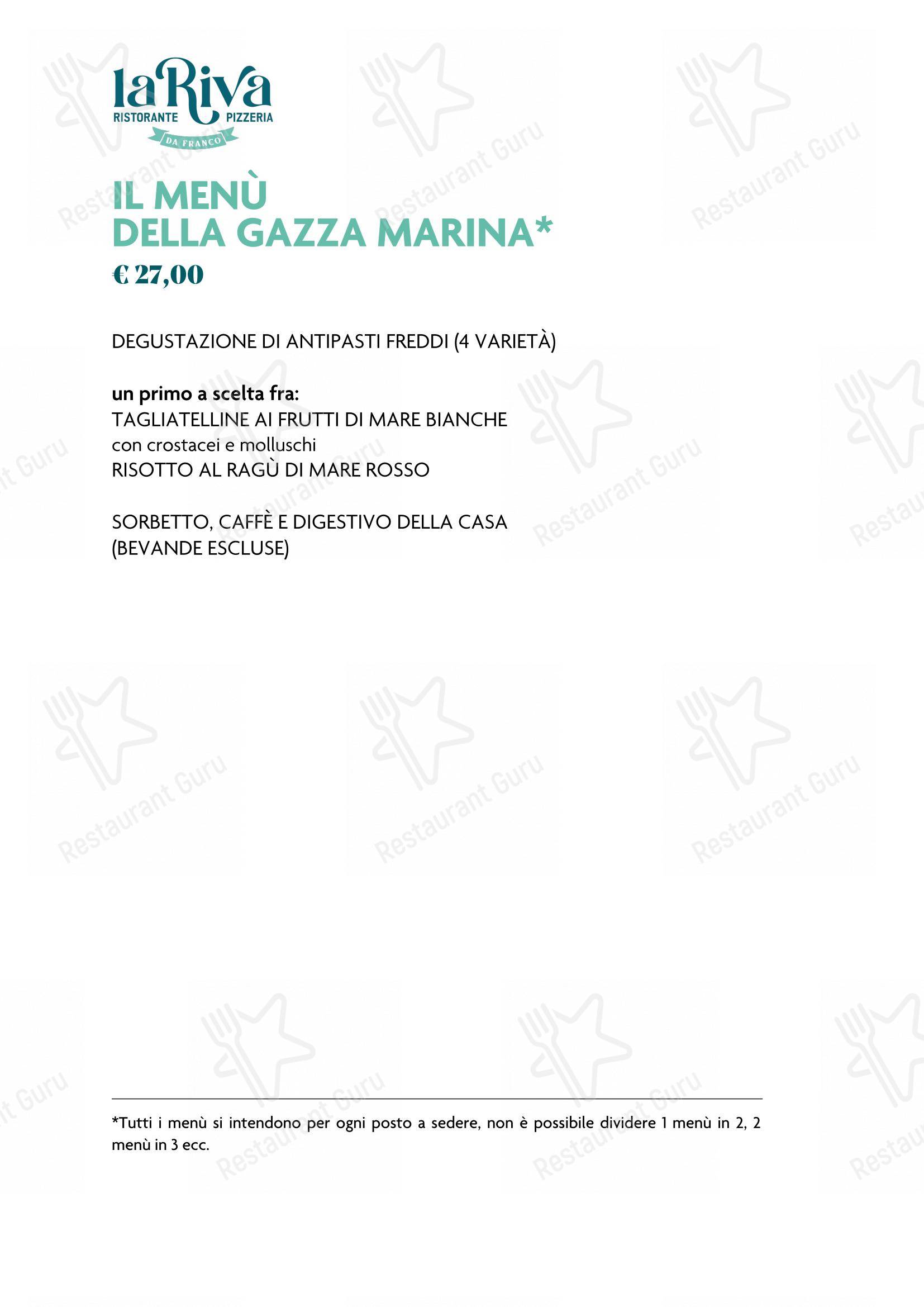 La Riva da Franco in Marotta - Menu bar